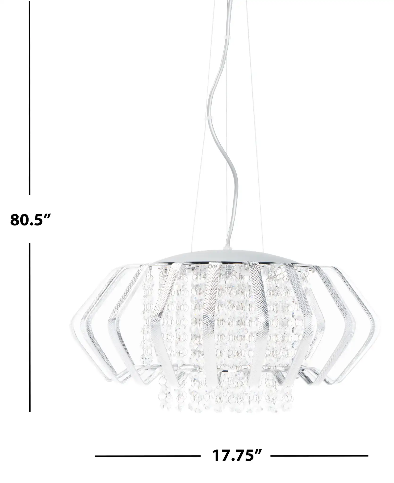Fania Five-Light Pendant in Blue Crackle, detail view