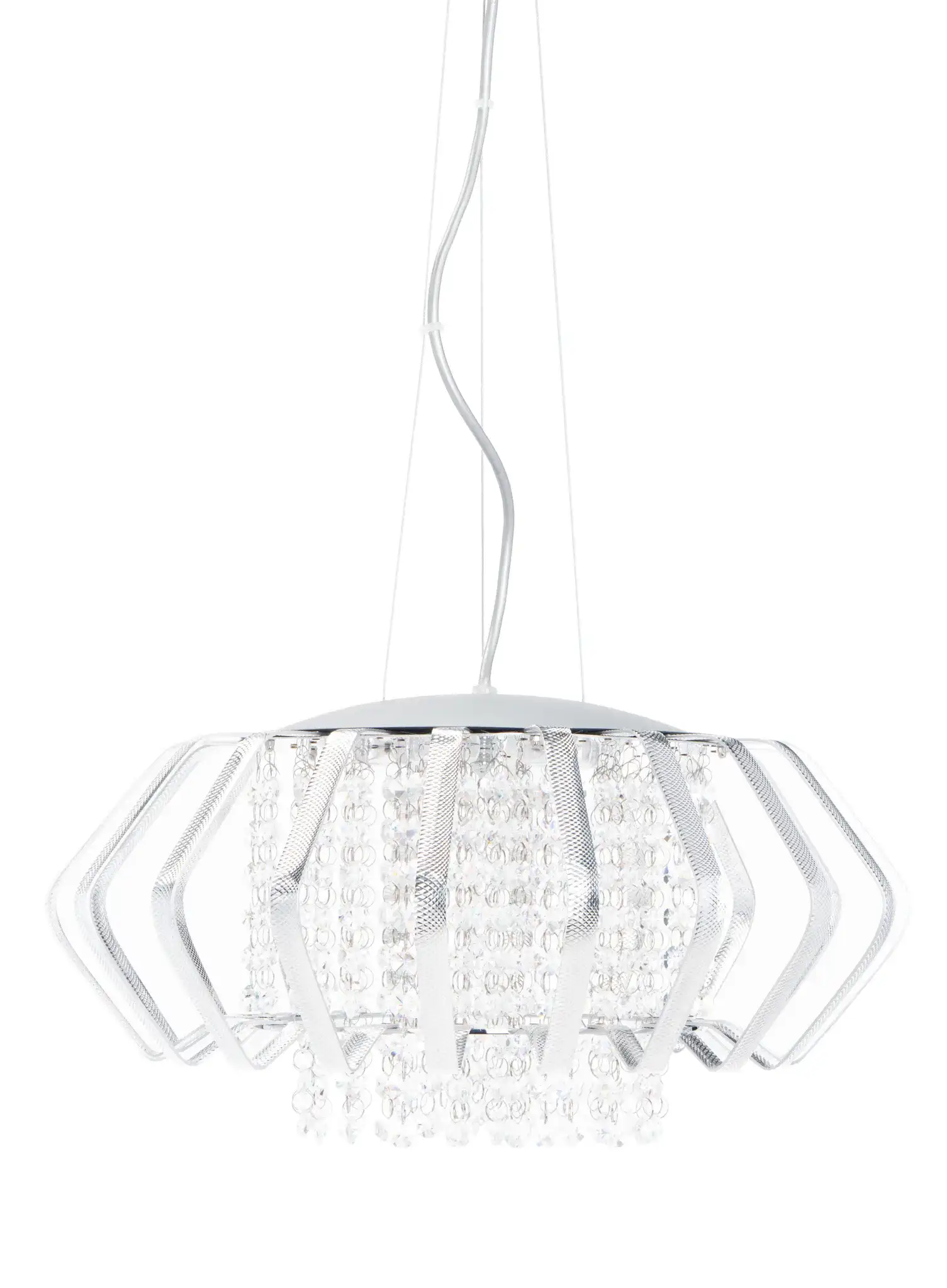 Fania Five-Light Pendant in Blue Crackle, detail view