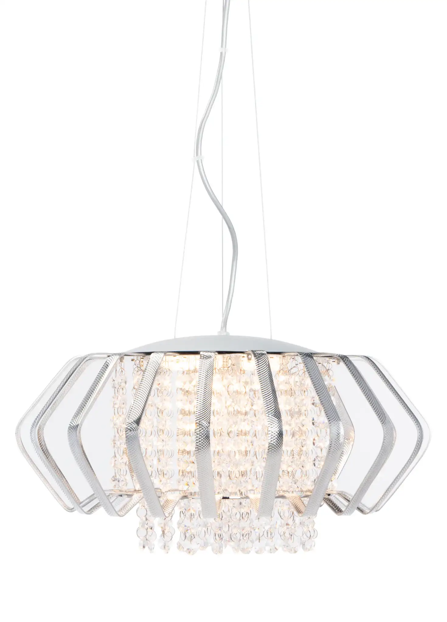 Fania Five-Light Pendant in Blue Crackle