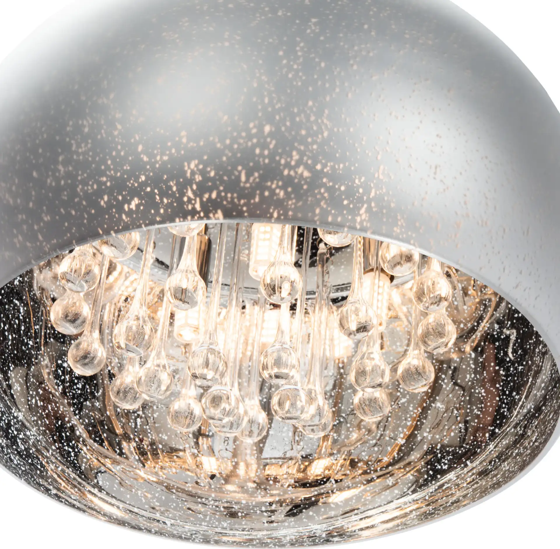Bakari Five-Light Pendant in Chrome in a styled room