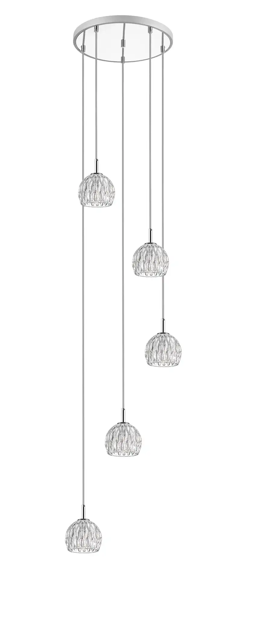 Daine Five-Light Pendant in Chrome