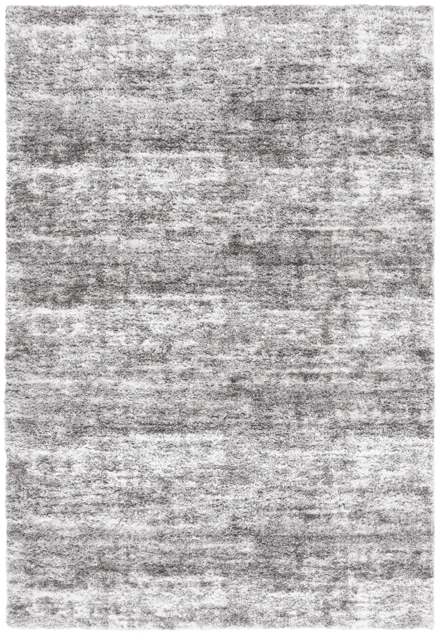 Penelope Striated Shag Rug in Gray / Ivory