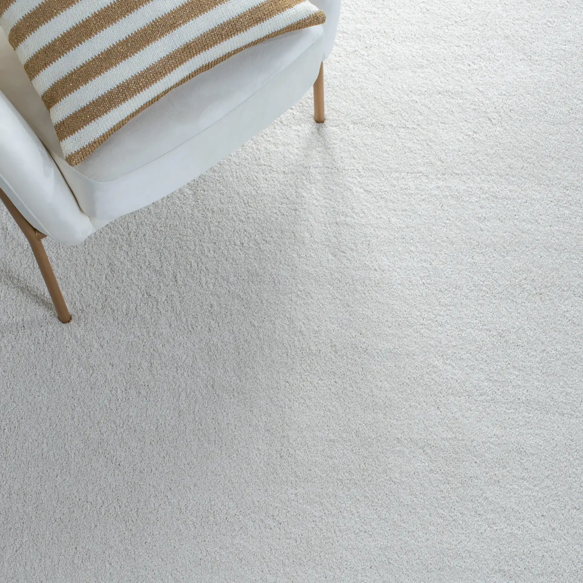 Pattern & Solid Pattern And Solid Textured Solid Rug in Ivory in a styled room