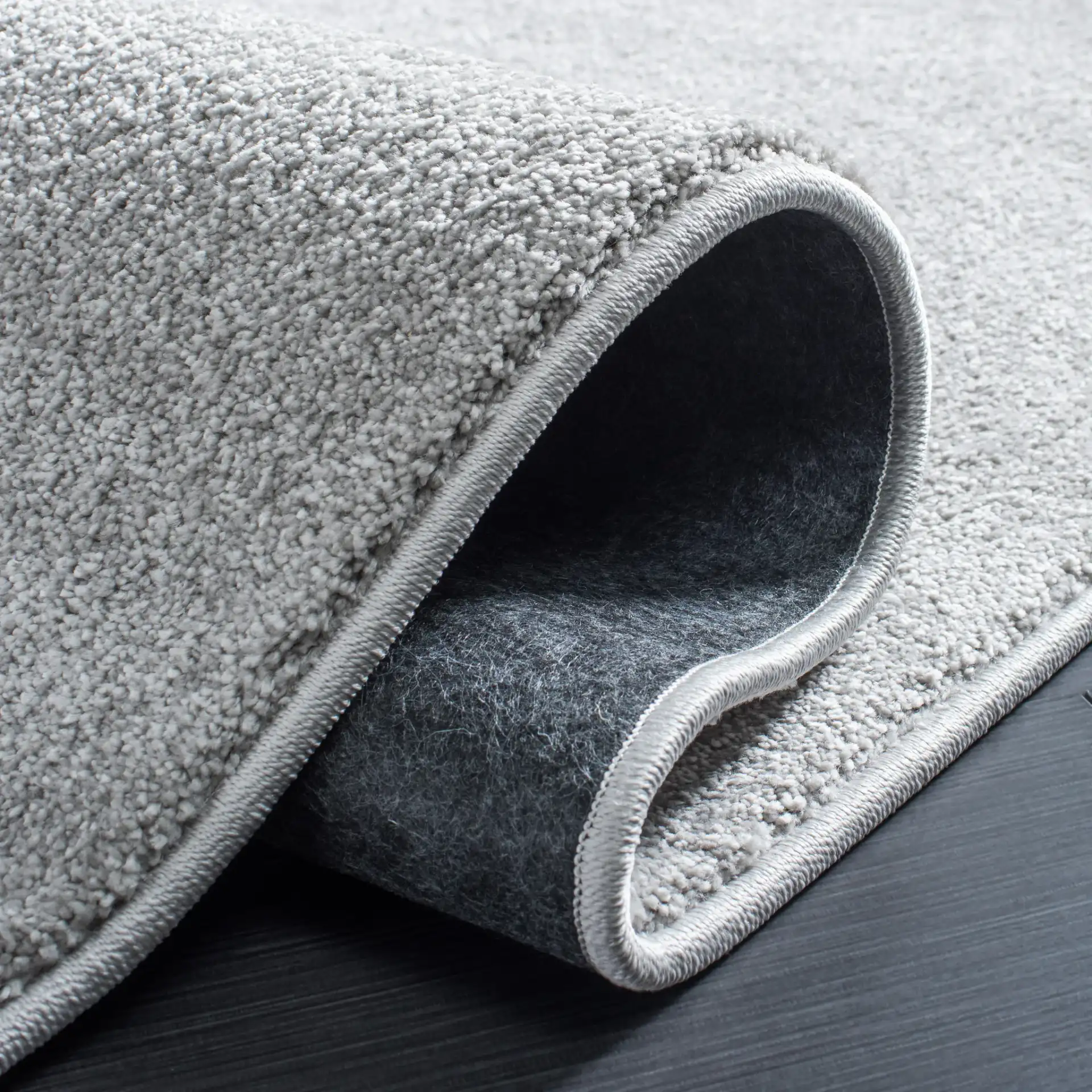 Pattern & Solid Pattern And Solid Textured Solid Rug in Light Gray in a styled room