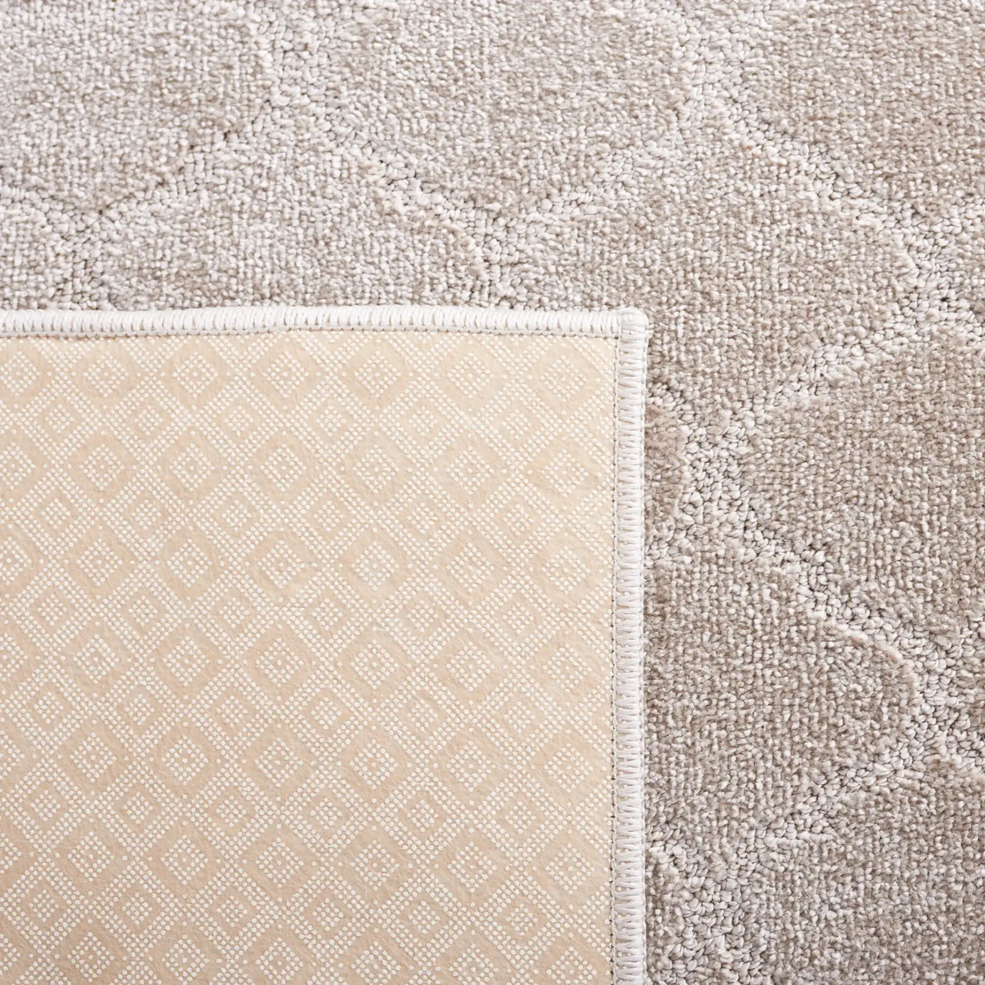 Pattern & Solid Pattern And Solid Trellis Rug in Beige in a styled room