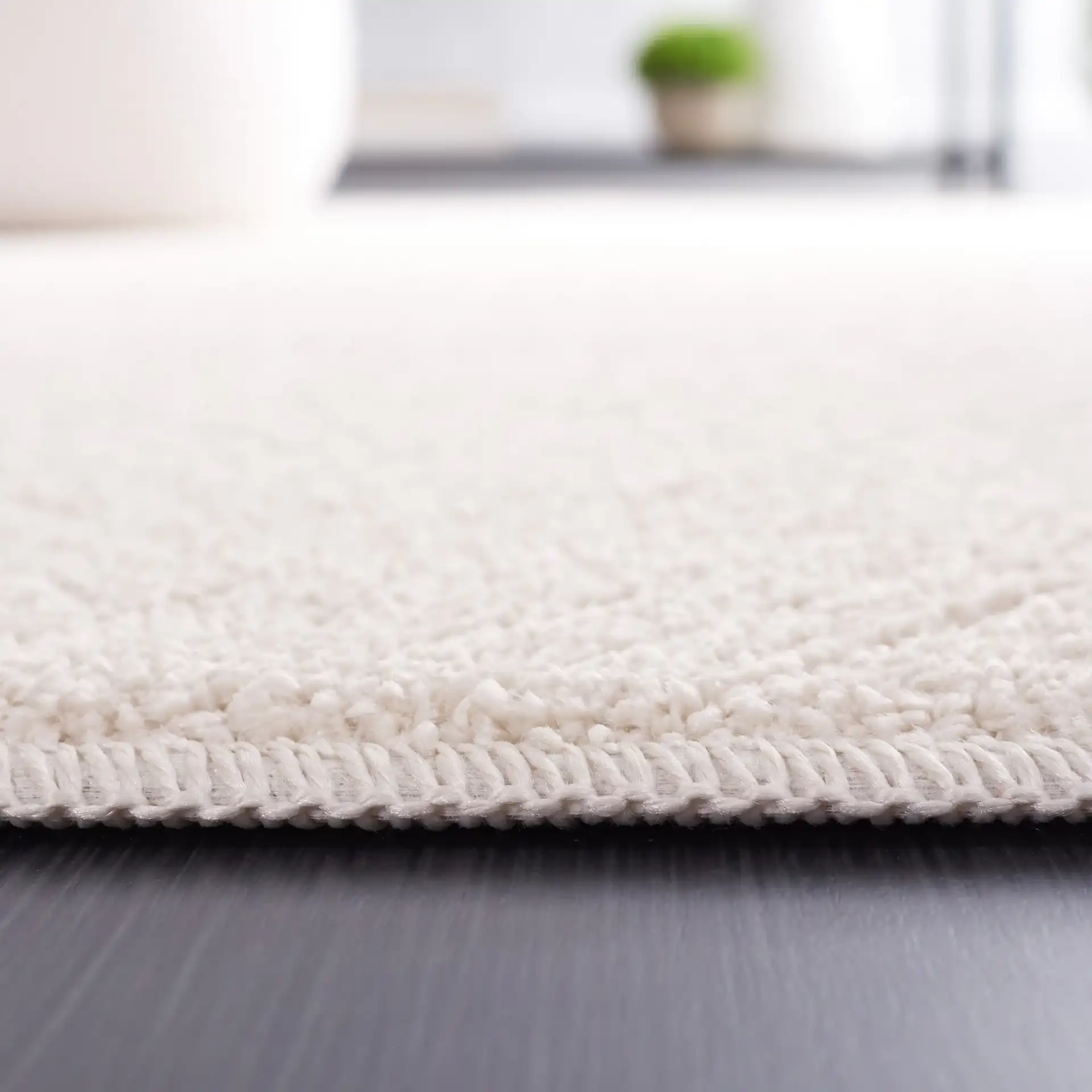 Pattern & Solid Pattern And Solid Geometric Block Rug in Ivory in a styled room
