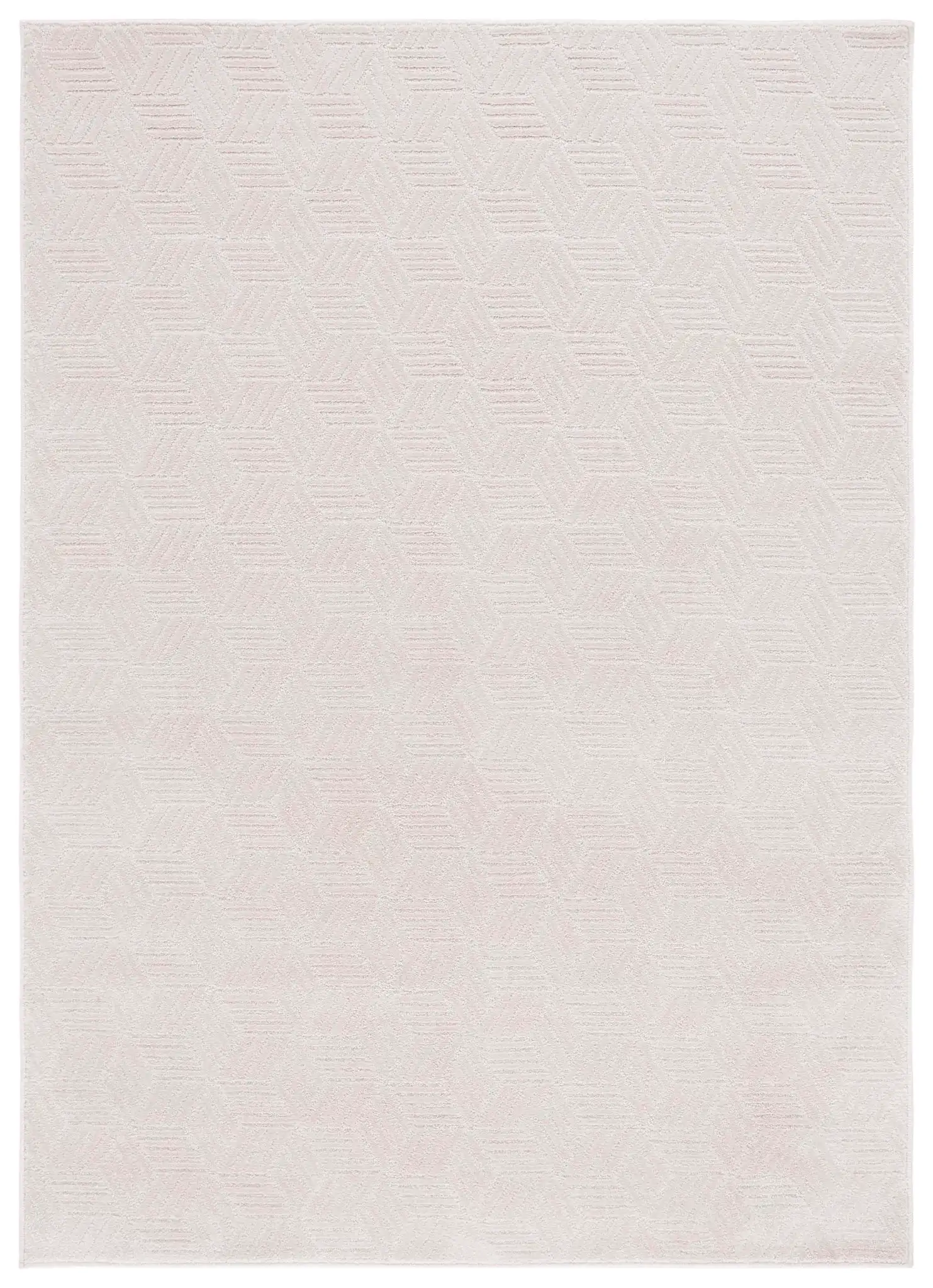 Pattern & Solid Pattern And Solid Geometric Block Rug in Ivory