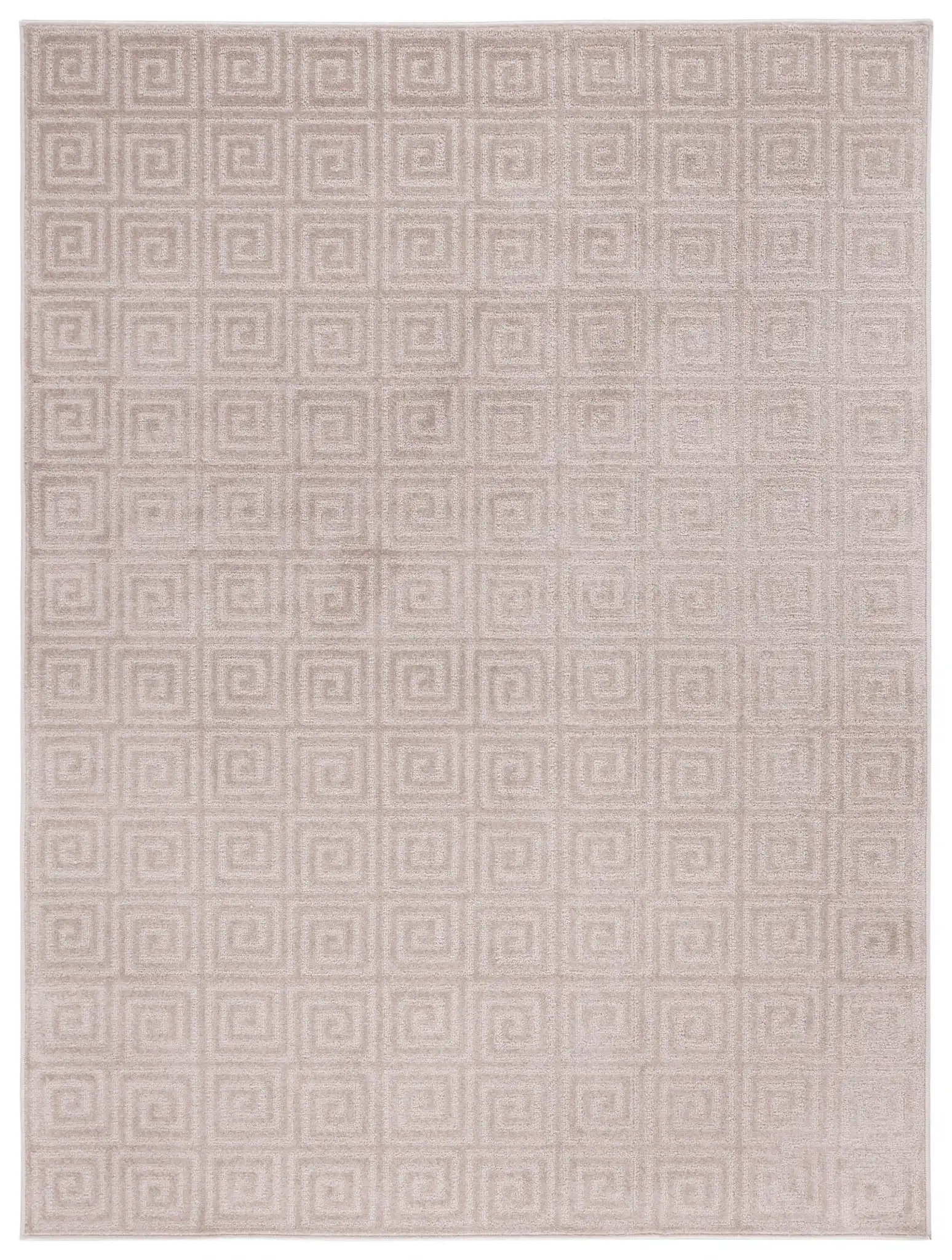 Pattern & Solid Pattern And Solid Greek Key Grid Rug in Beige