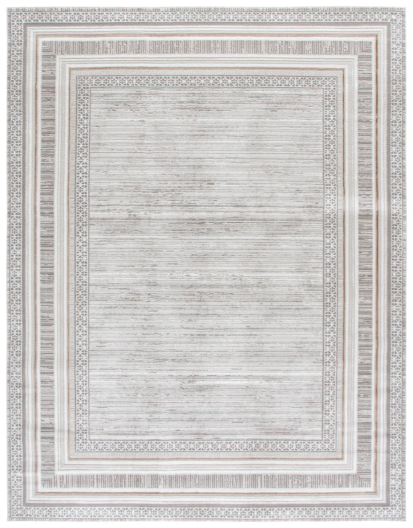 Parker Multi-Border Rug in Taupe / Gray Gold