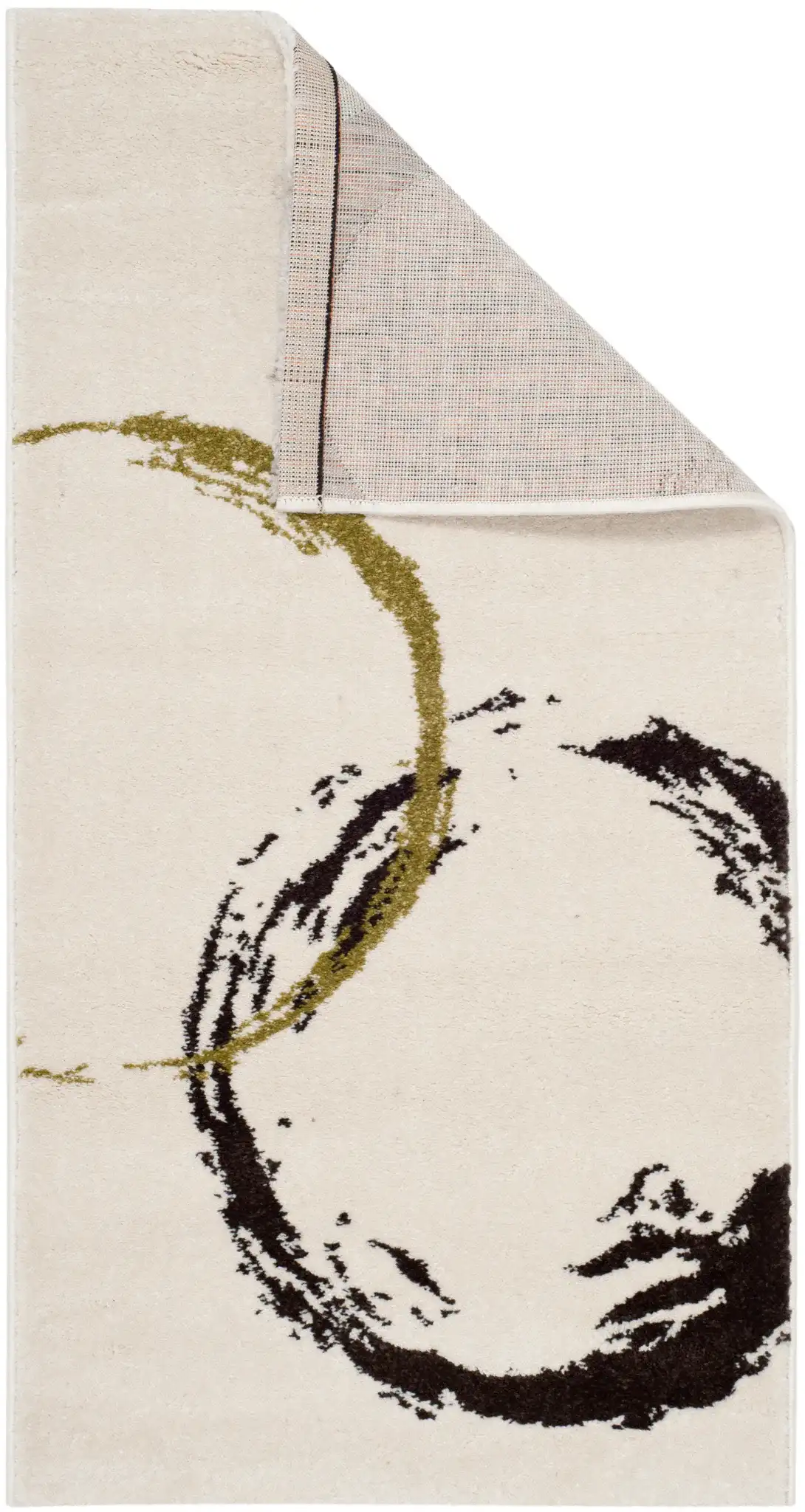 Porcello Paulo Rug in Ivory / Green in a styled room