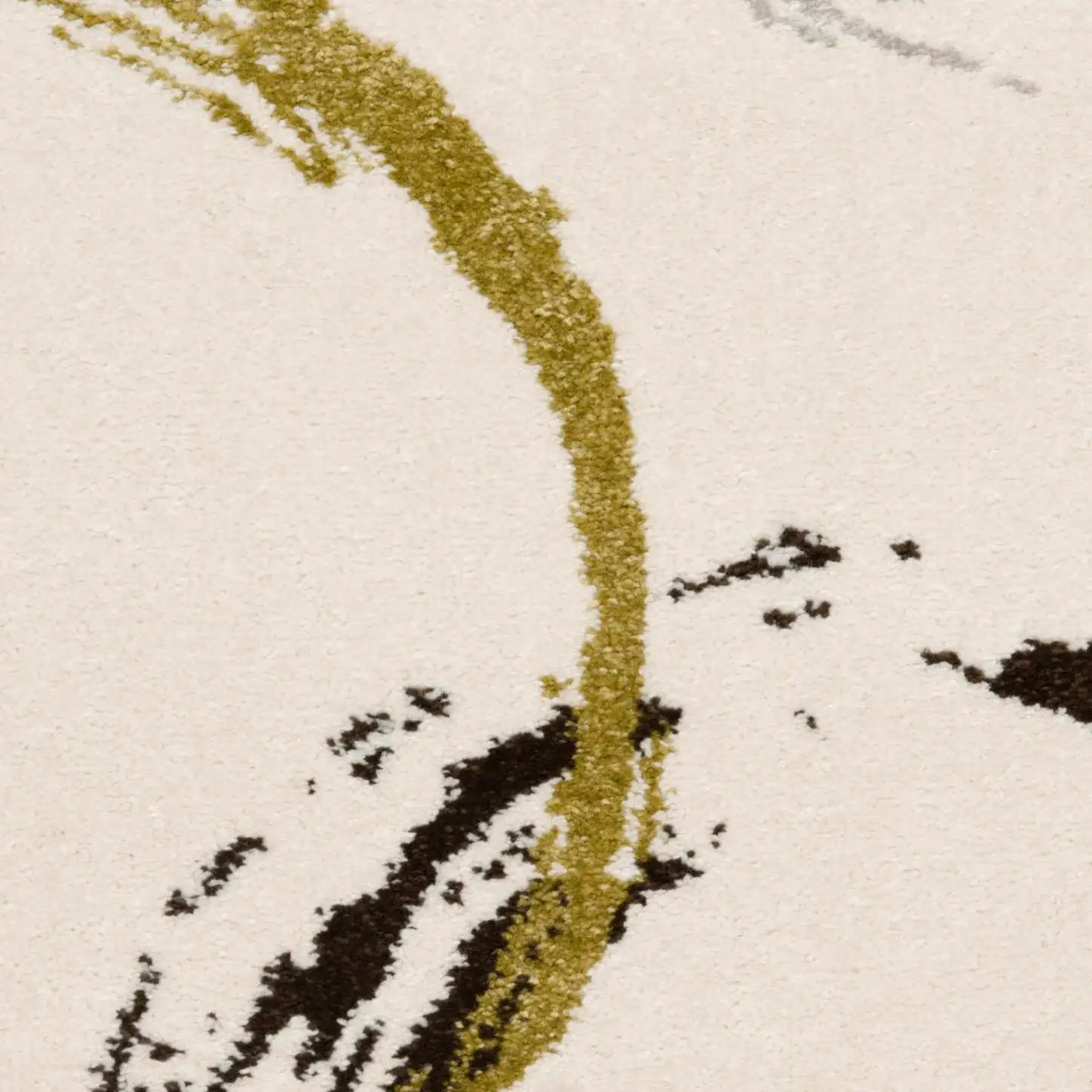 Porcello Paulo Rug in Ivory / Green in a styled room