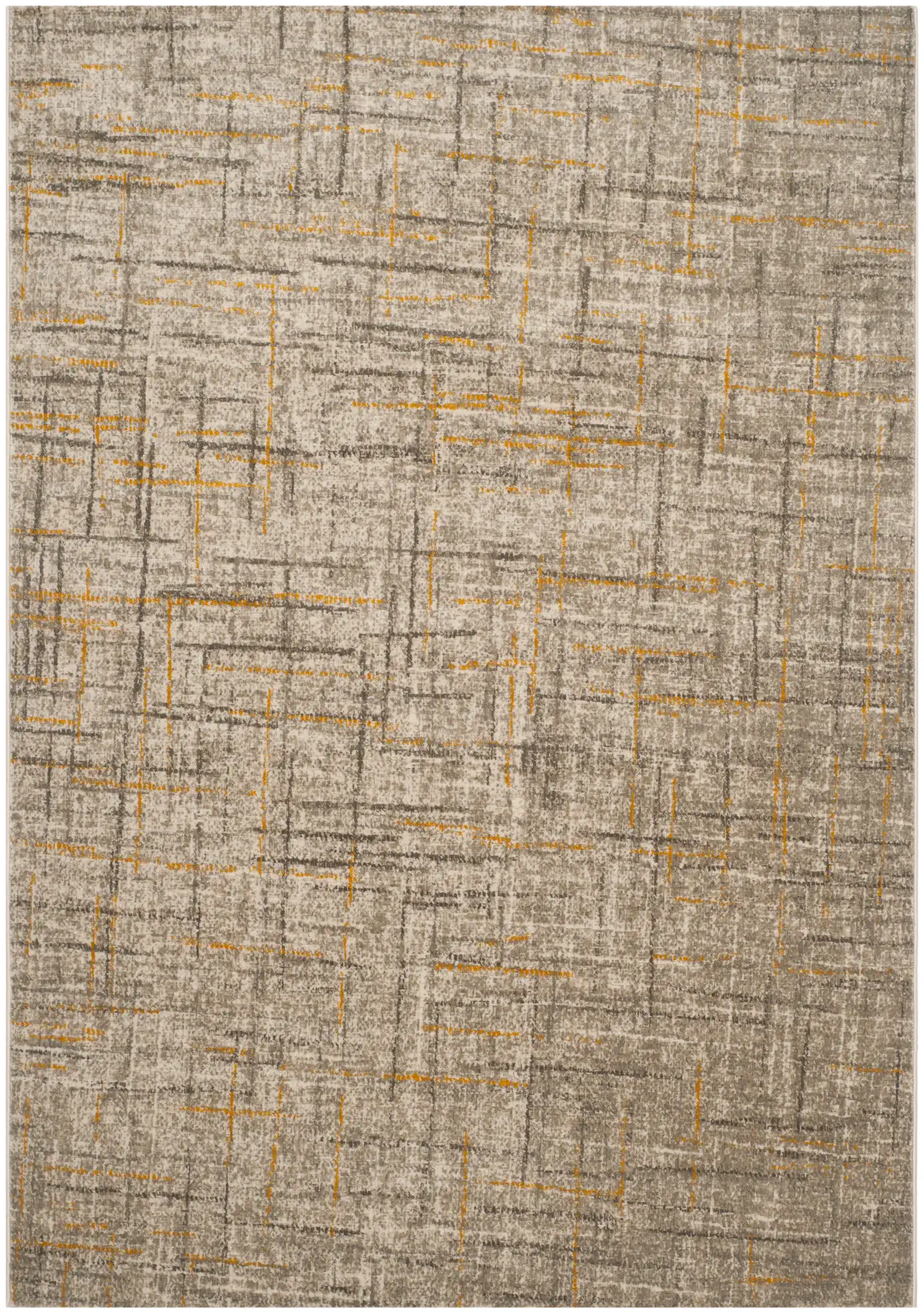 Porcello Abstract Crosshatch Rug in Gray / Dark Gray, detail view