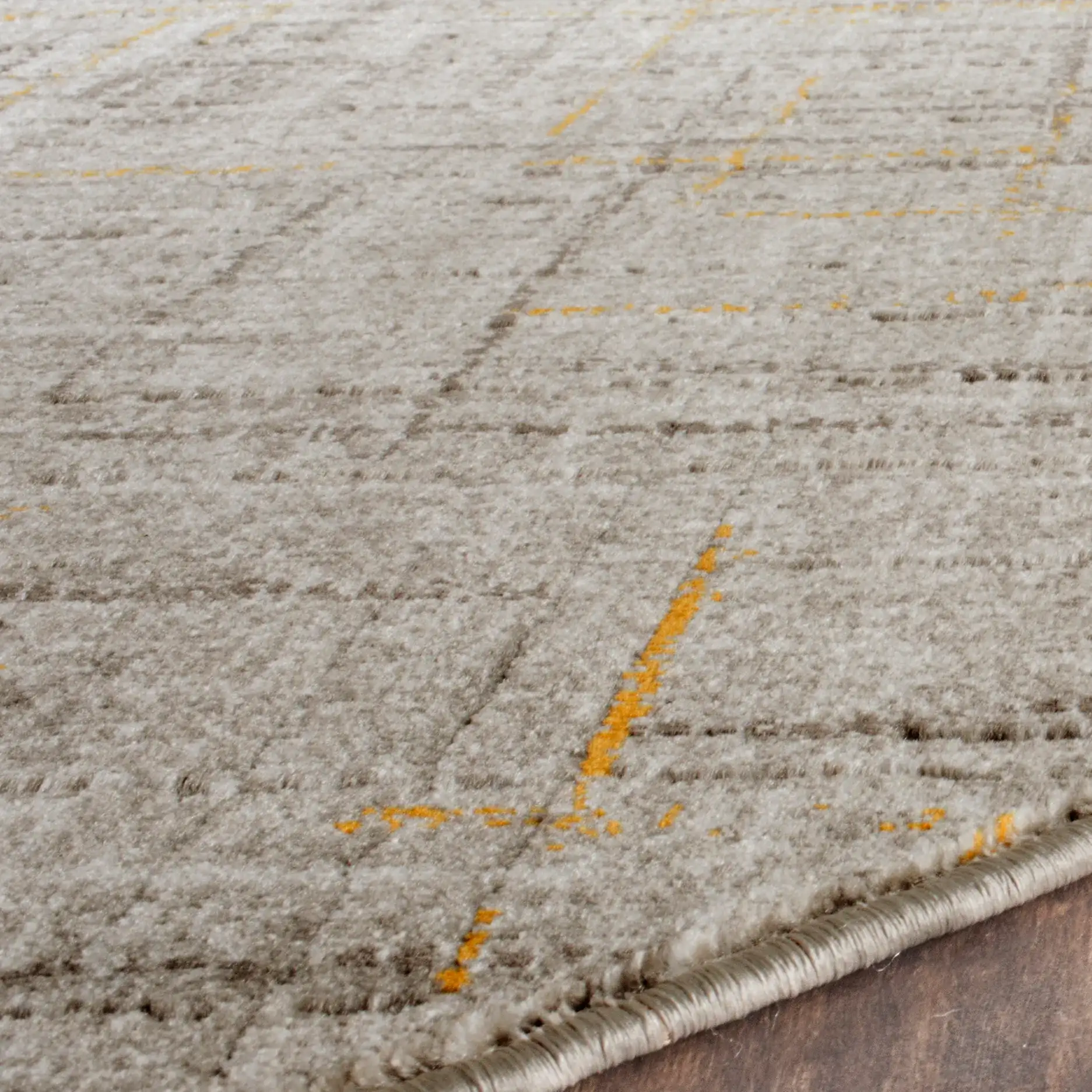 Porcello Abstract Crosshatch Rug in Gray / Dark Gray in a styled room