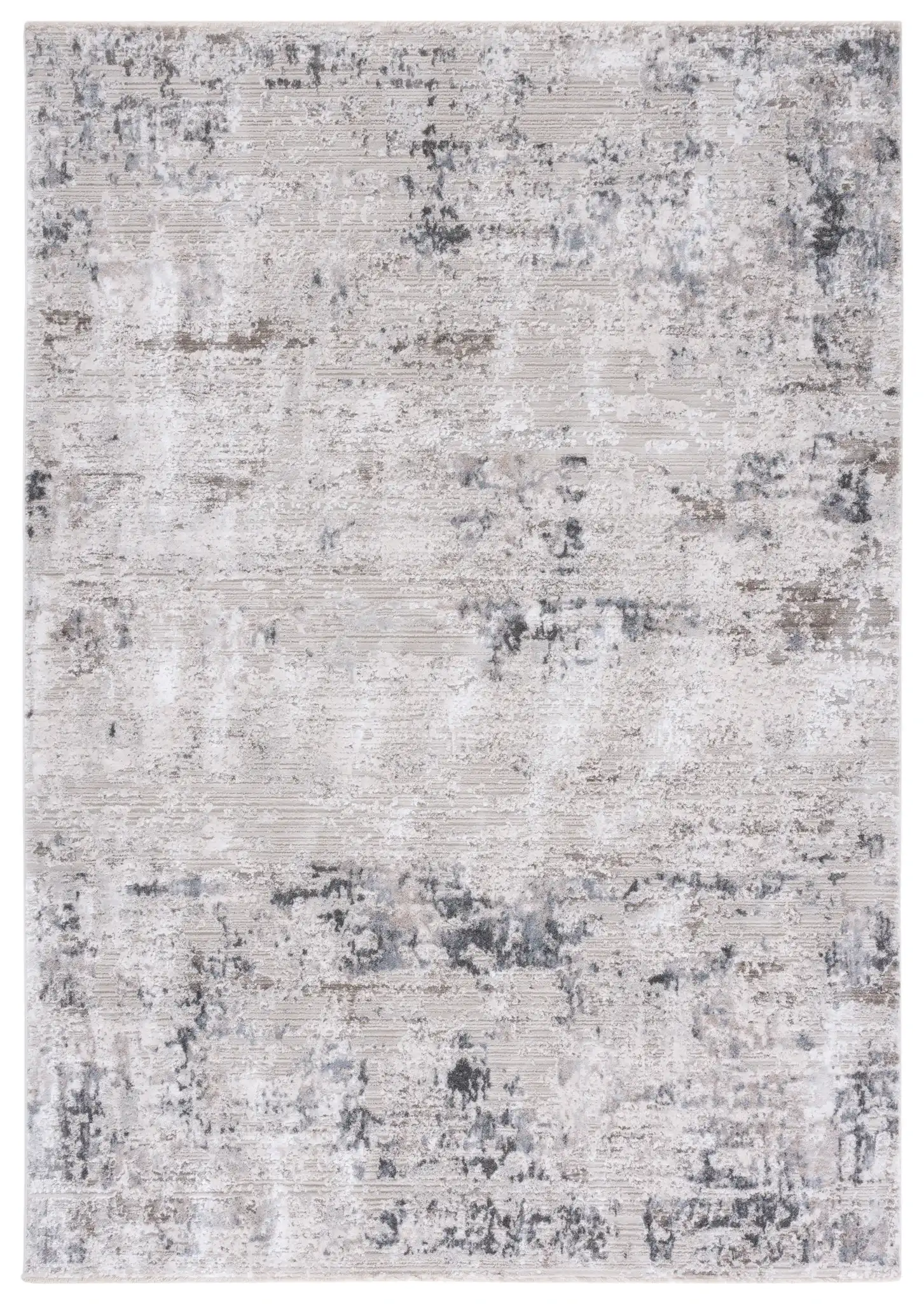 Princeton Distressed Abstract Rug in Ivory / Gray