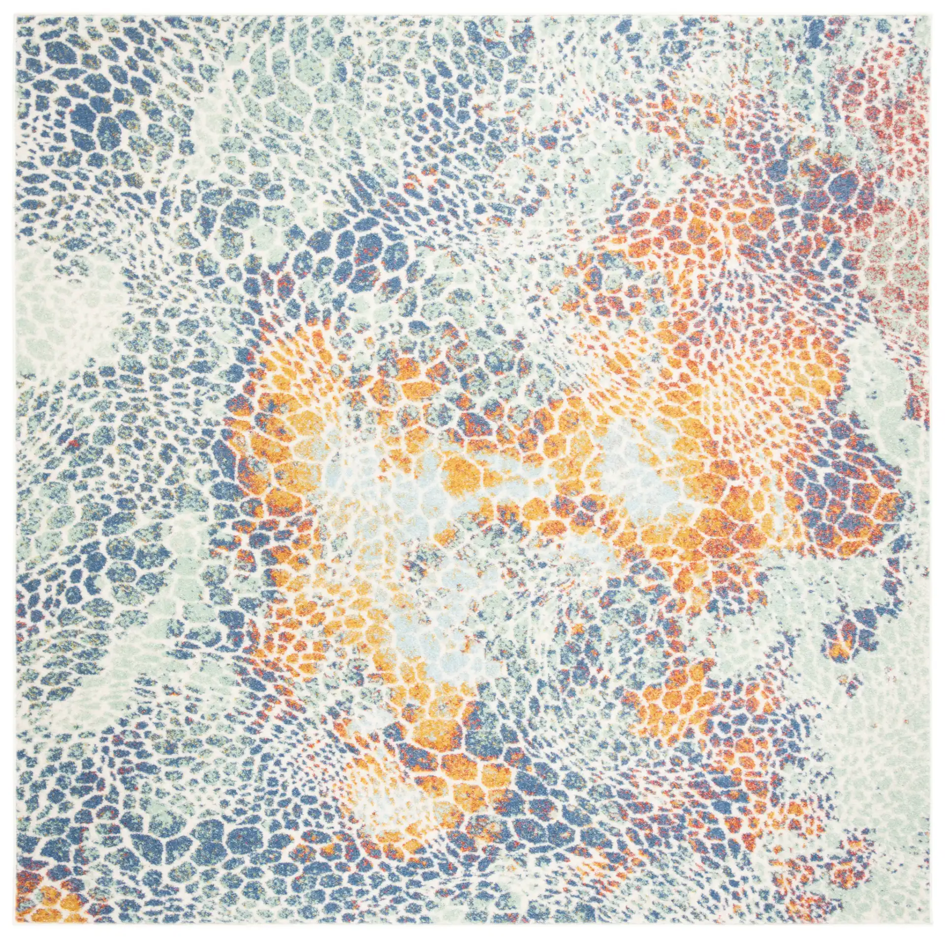 Prism Pebble Rug in Cream / Blue