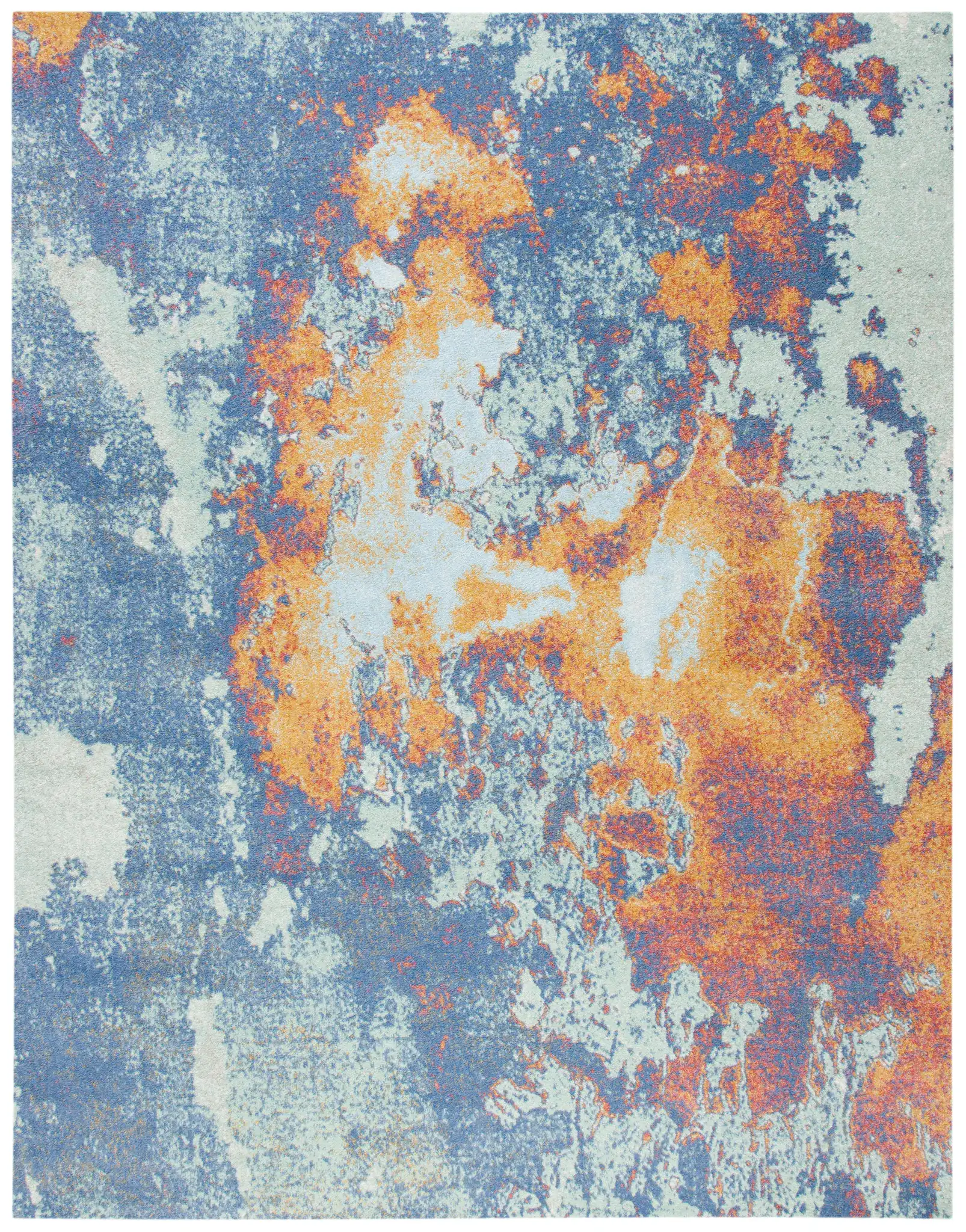 Prism Abstract Rug in Cream / Aqua