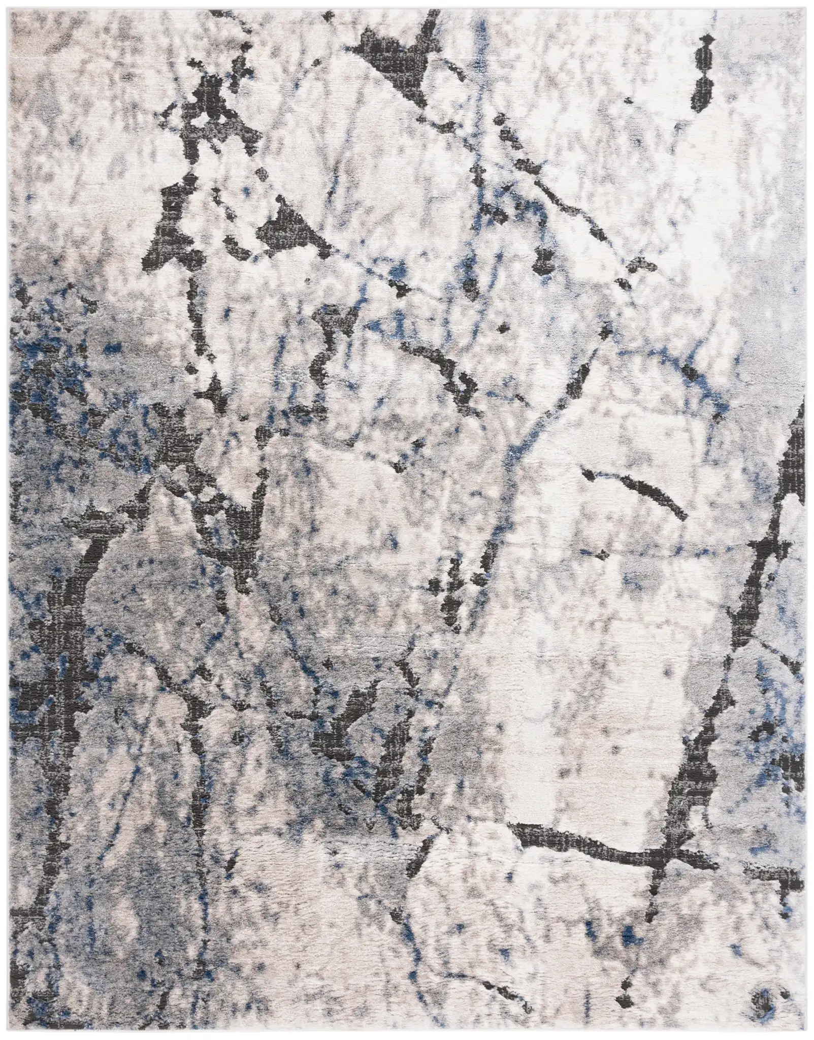 Petra Marble Rug in Ivory / Light Gray