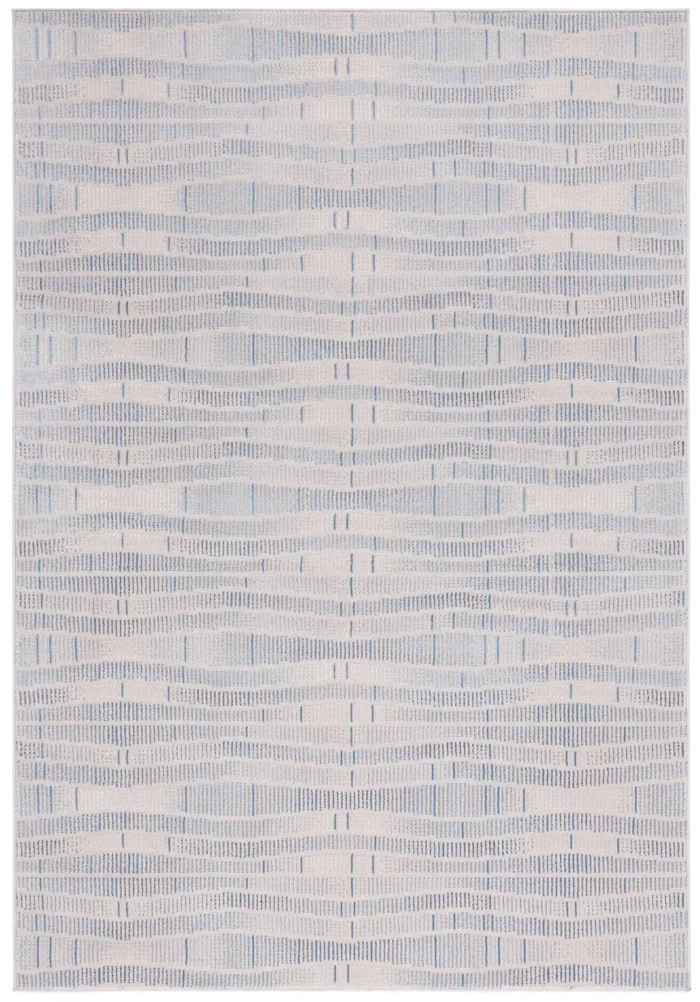 Prestige Dashed Wave Rug in Beige / Blue