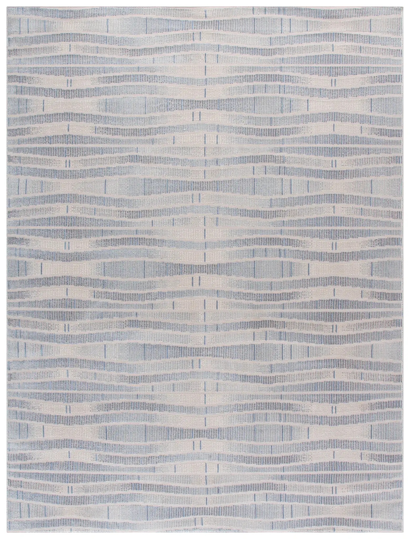 Prestige Dashed Wave Rug in Beige / Blue