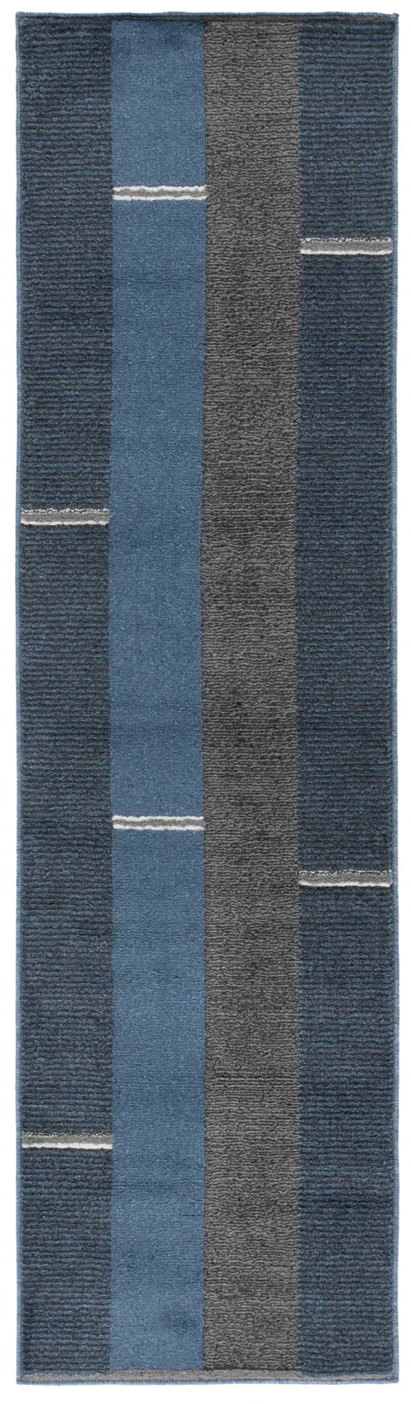 Pyramid Modern Striped Rug in Navy / Gray Black, detail view