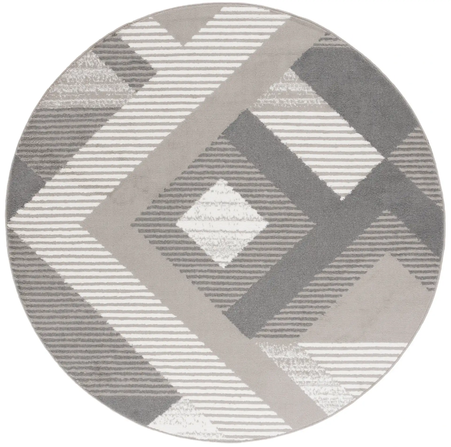 Pyramid Modern Geometric Rug in Gray / Ivory
