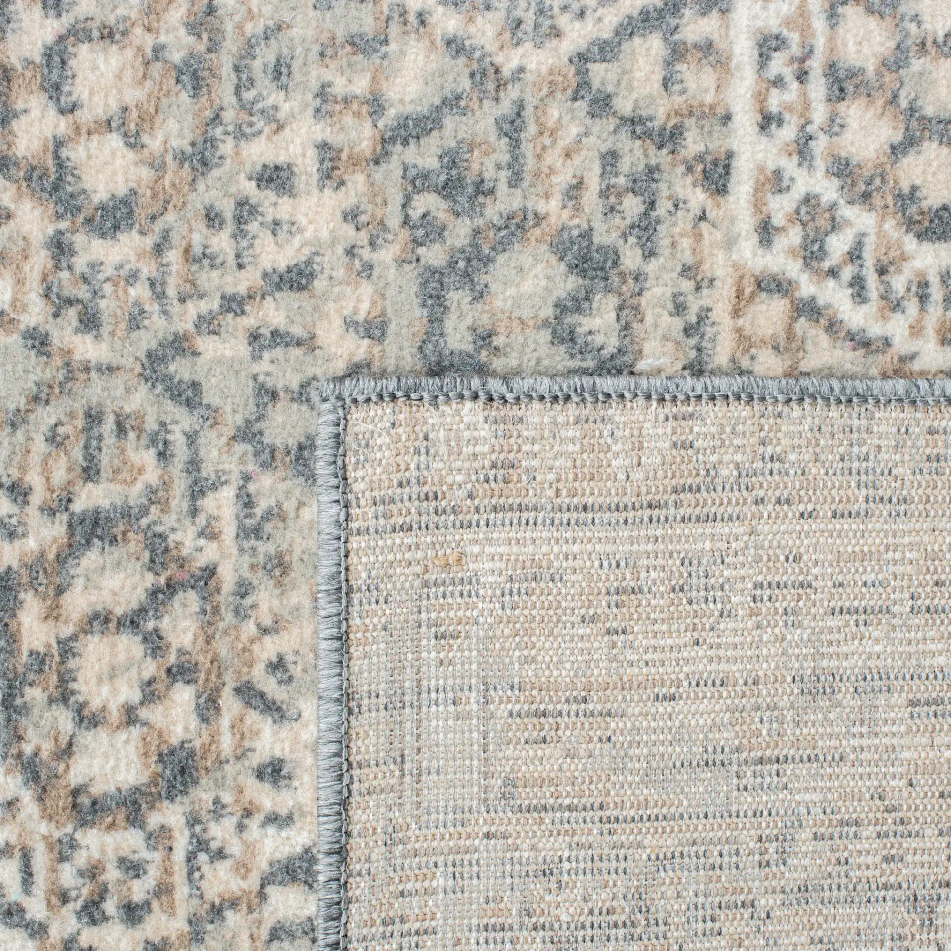 Pyramid Tribal Hexagon Rug in Ivory / Charcoal in a styled room