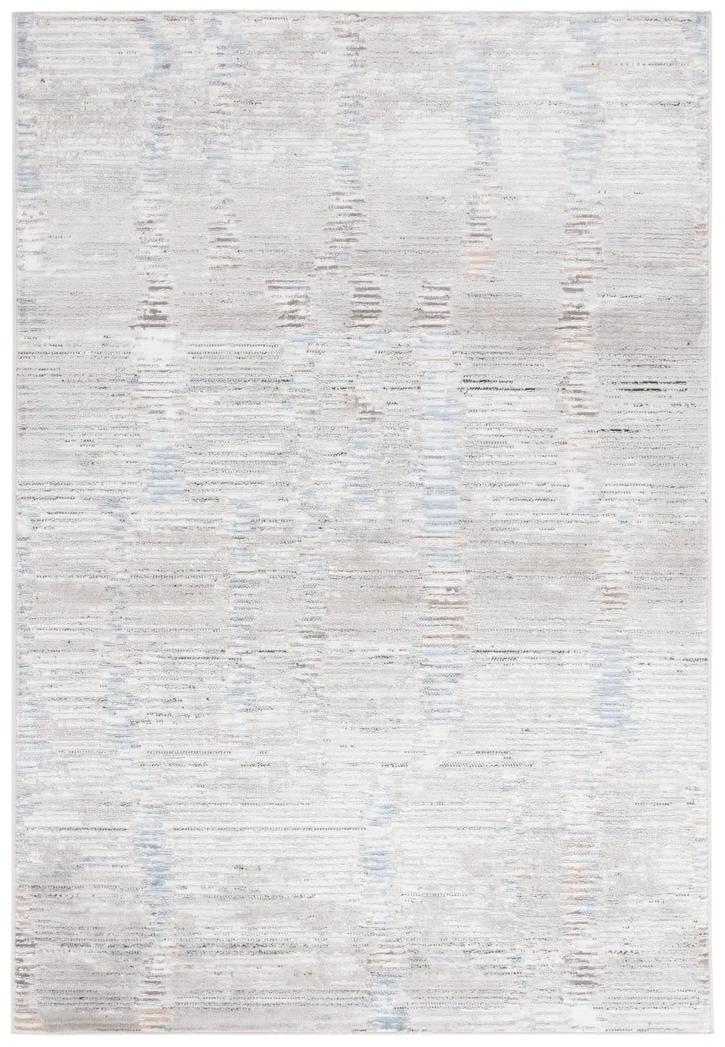 Quincy Faded Column Rug in Ivory / Light Gray