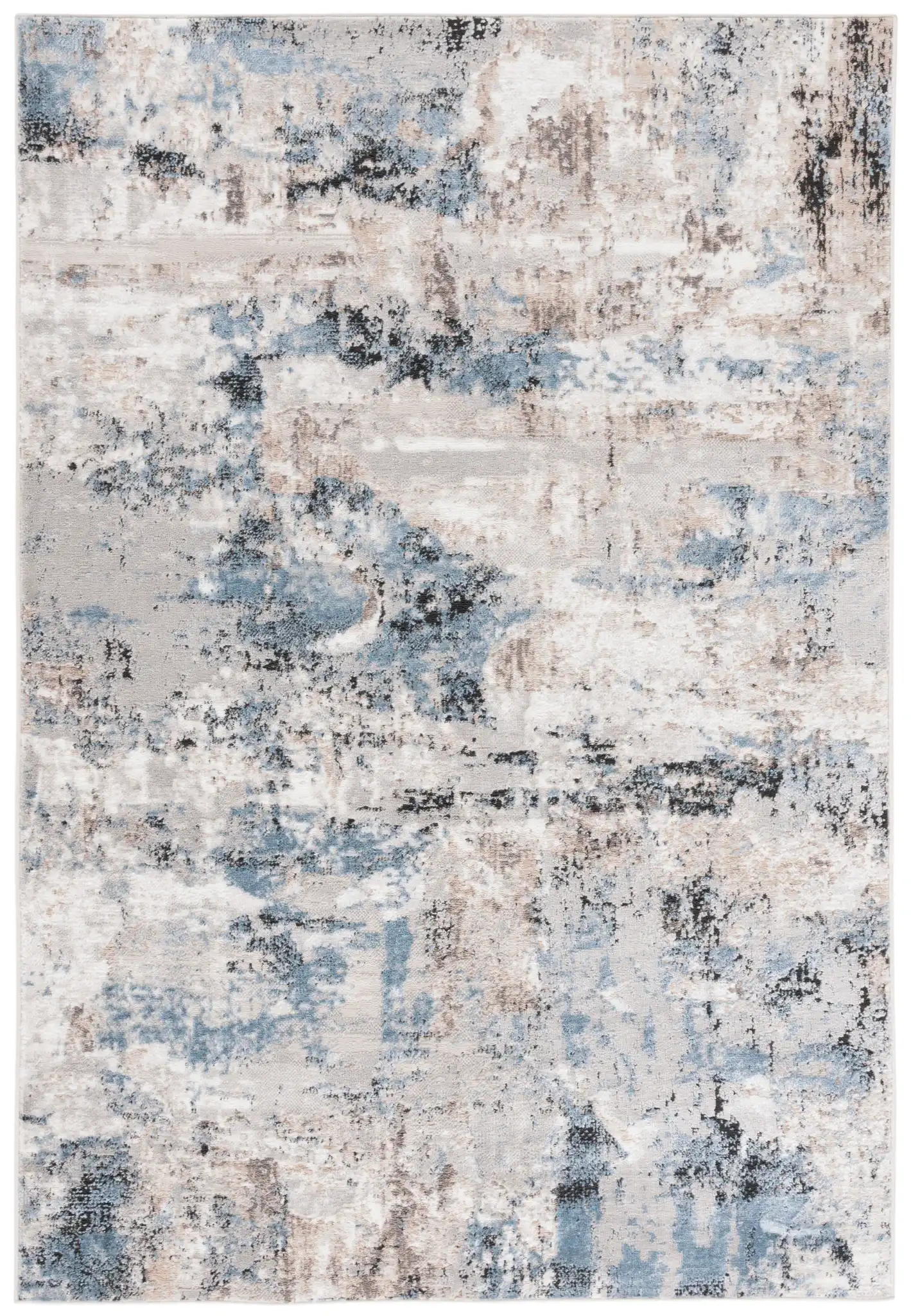 Quincy Abstract Rug in Ivory / Blue