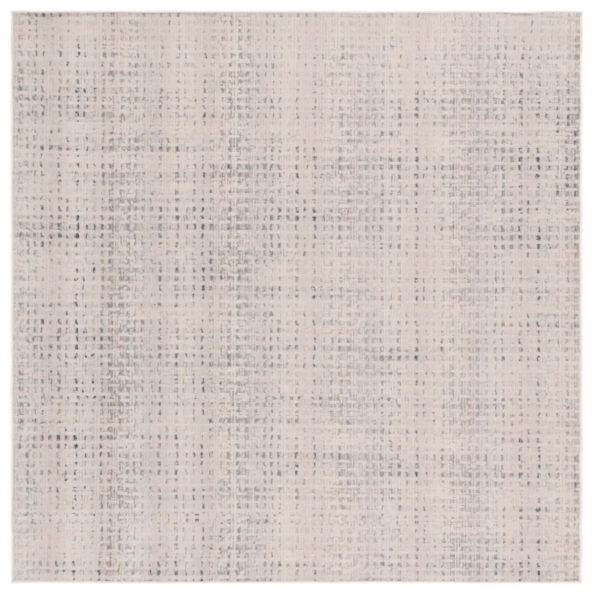 Rainbow Textured Grid Outdoor Rug in Blue / Ivory