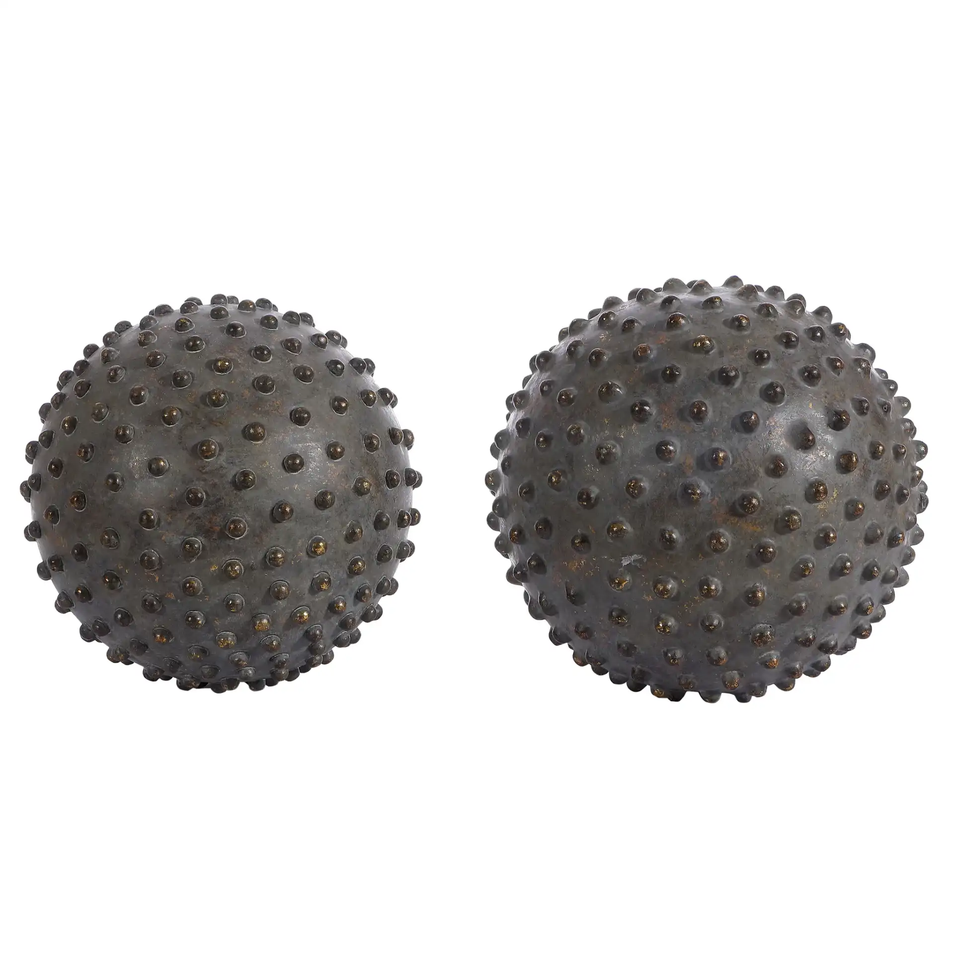 Roni Set Of Two Decorative Balls in Brown