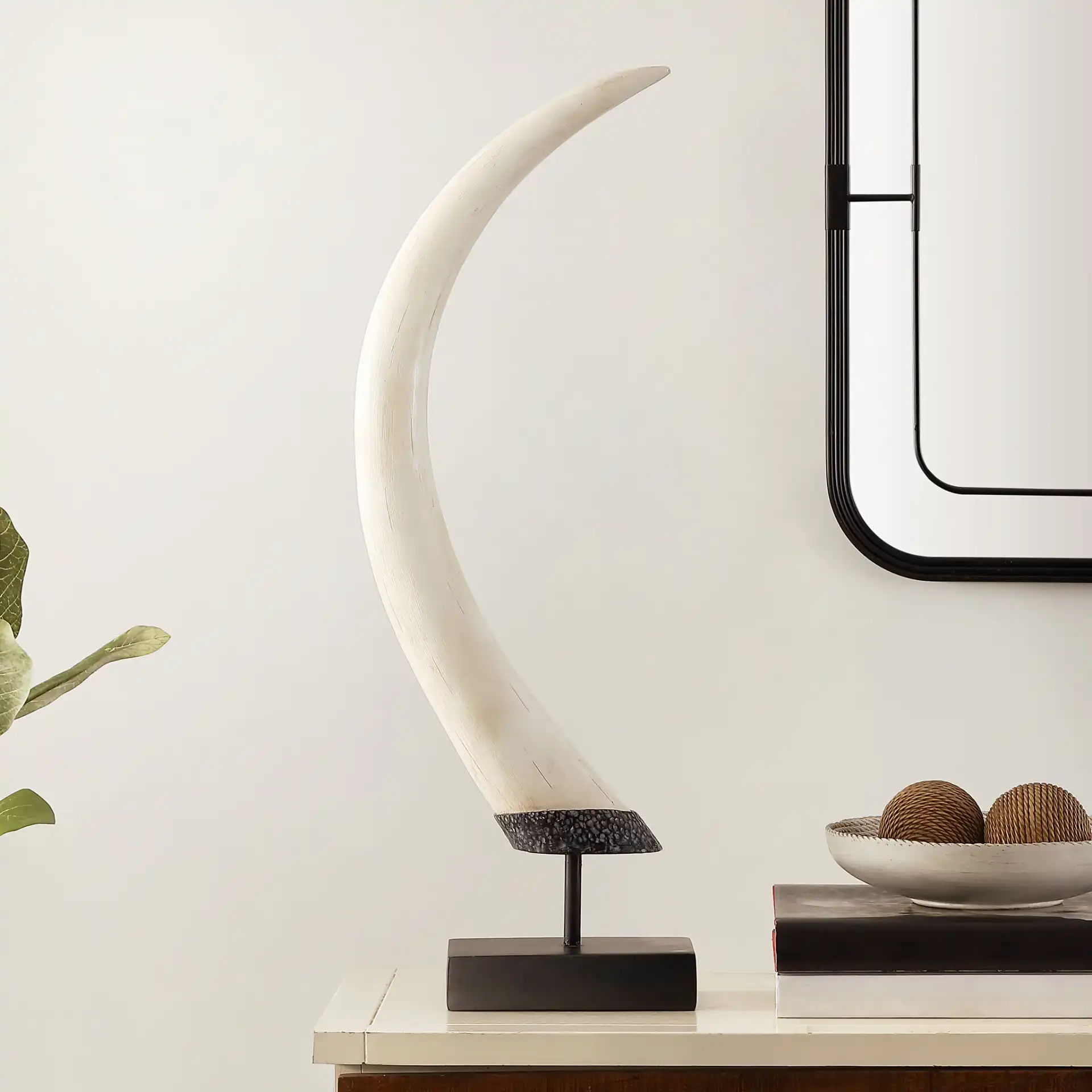 Fenra Table Decor in Black / White in a styled room