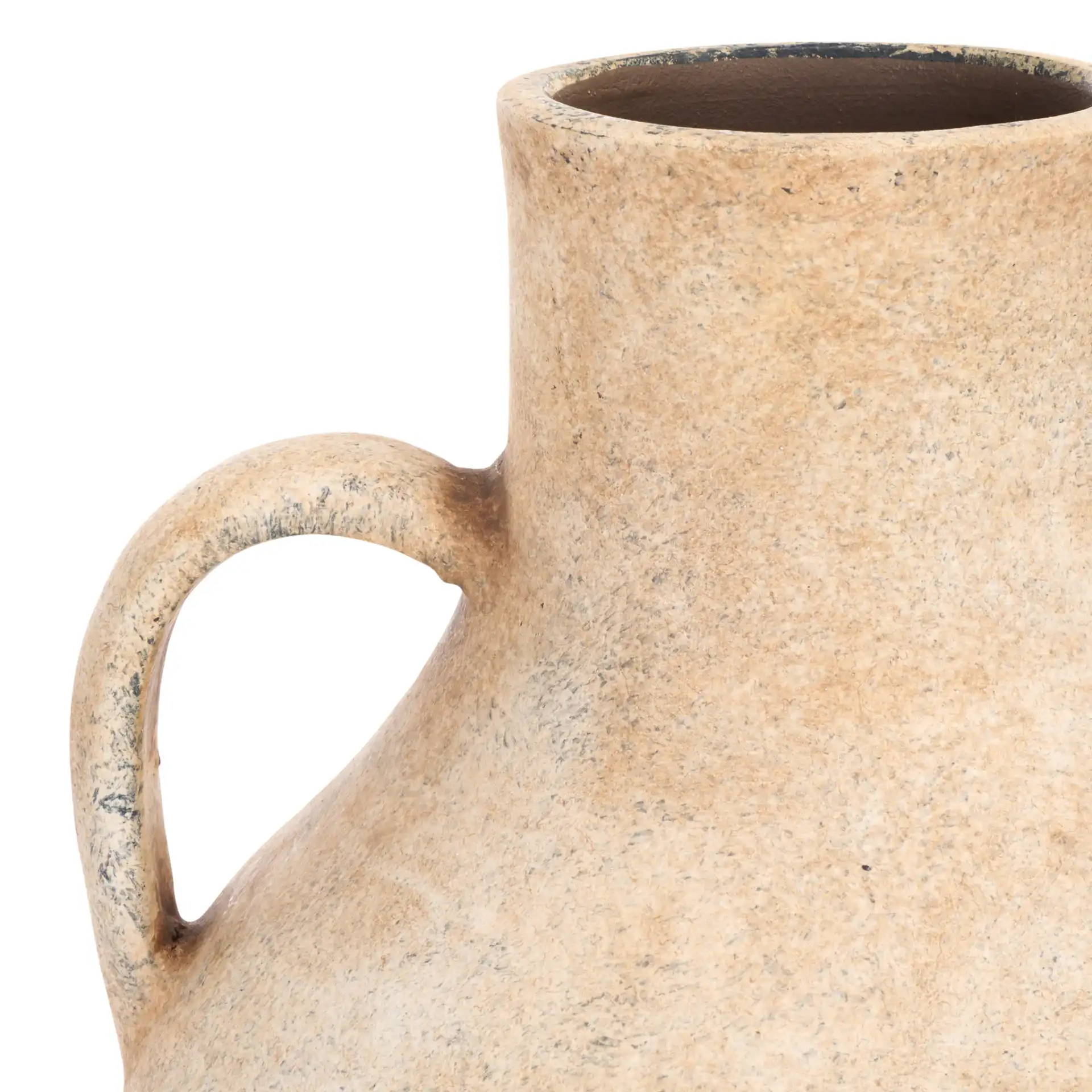 Mesa Stoneware Vase in Black in a styled room