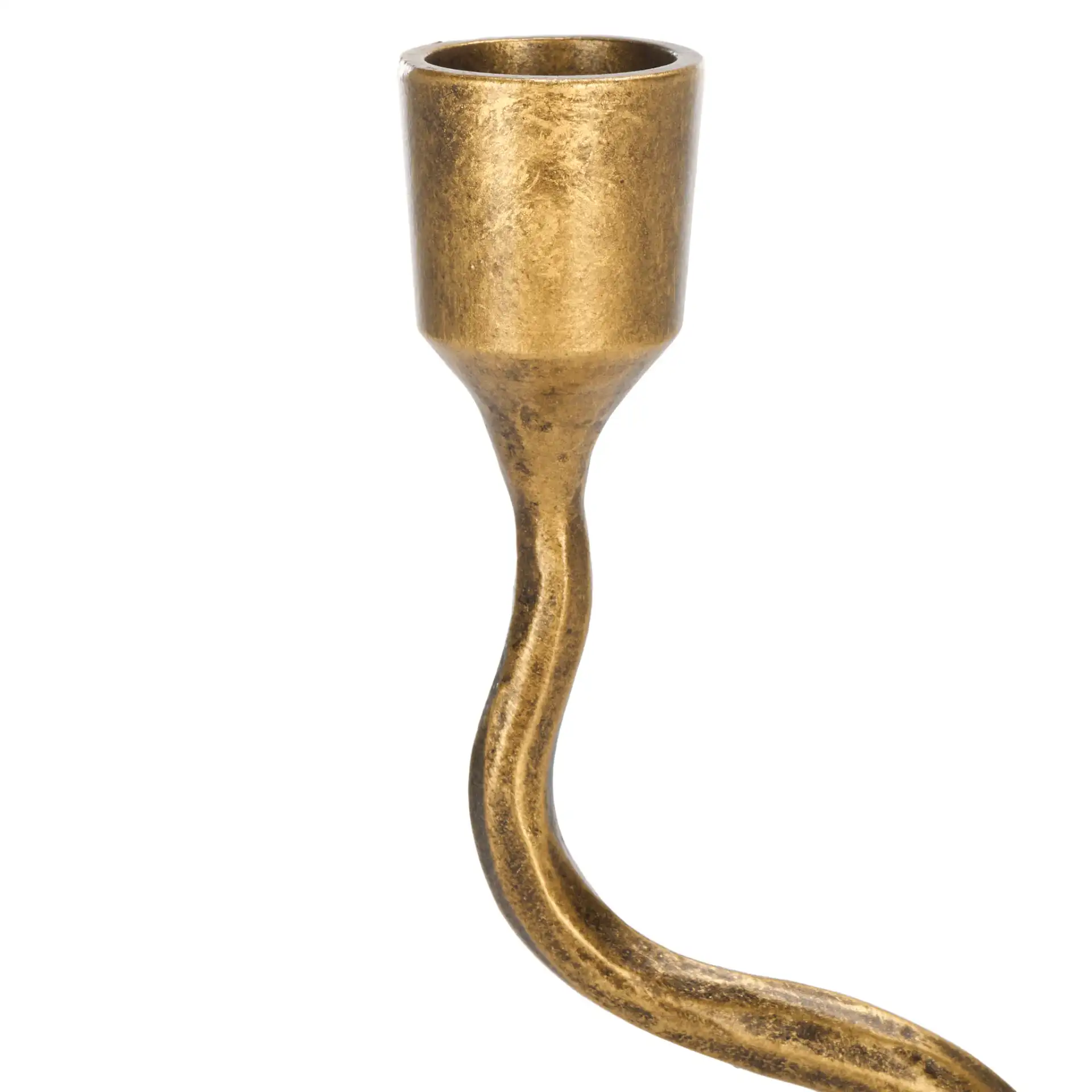 Zobi Candlestick (Set Of 2) in Gold in a styled room