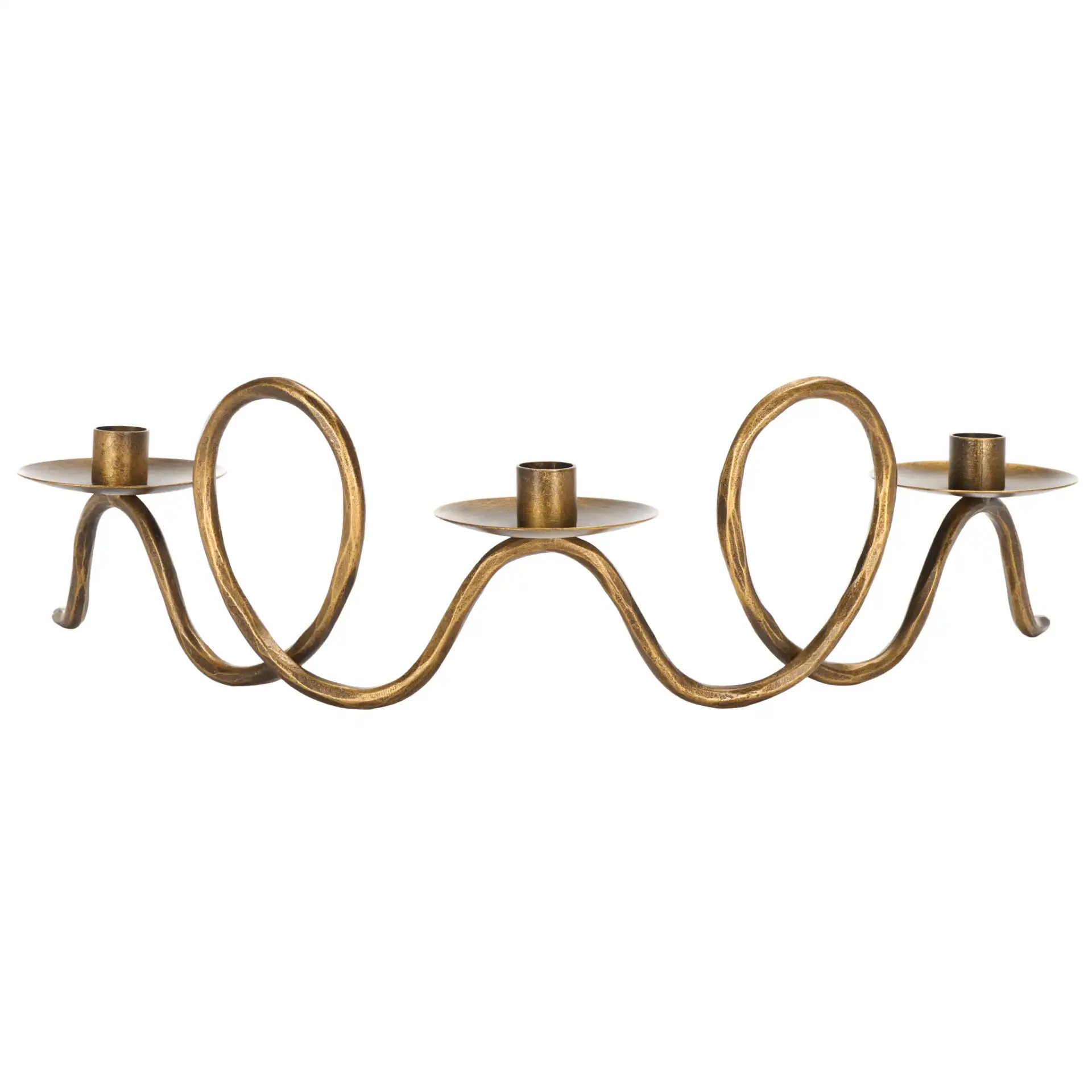 Cian Candle Centerpiece in Brass, detail view