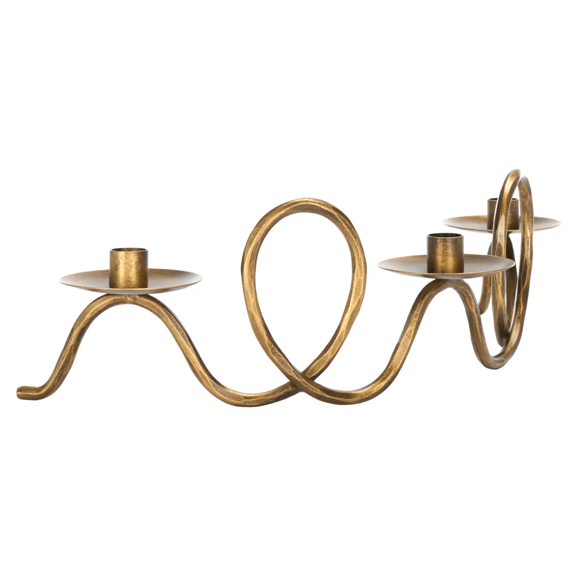 Cian Candle Centerpiece in Brass, detail view