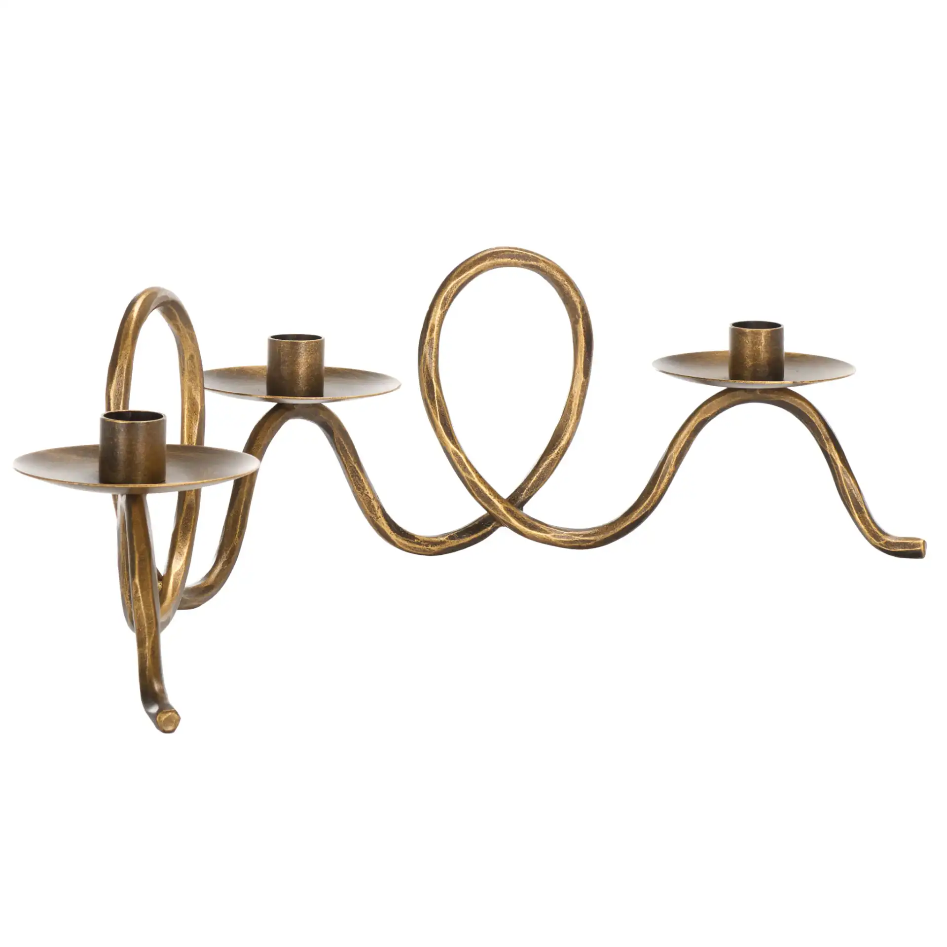 Cian Candle Centerpiece in Brass, detail view