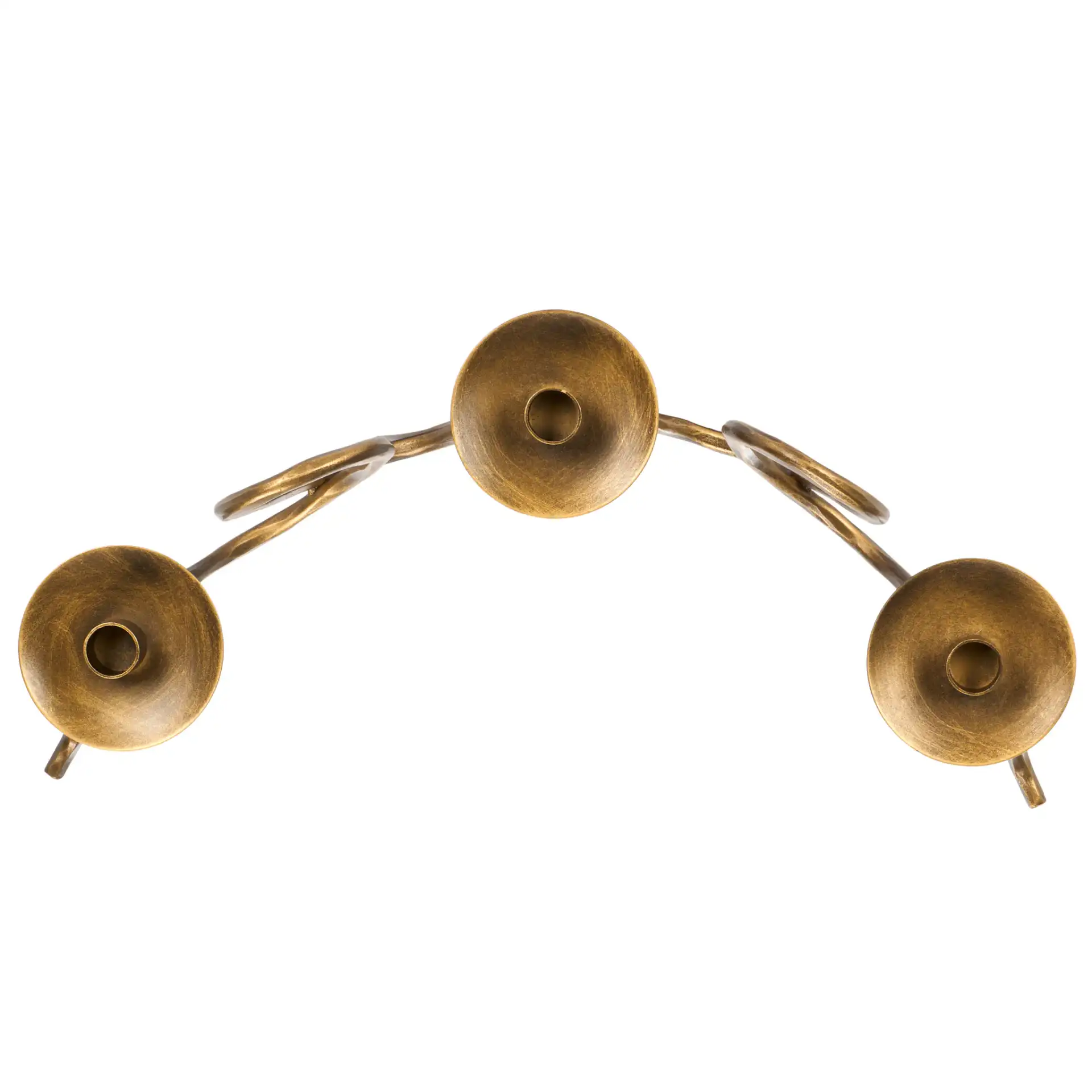 Cian Candle Centerpiece in Brass, detail view