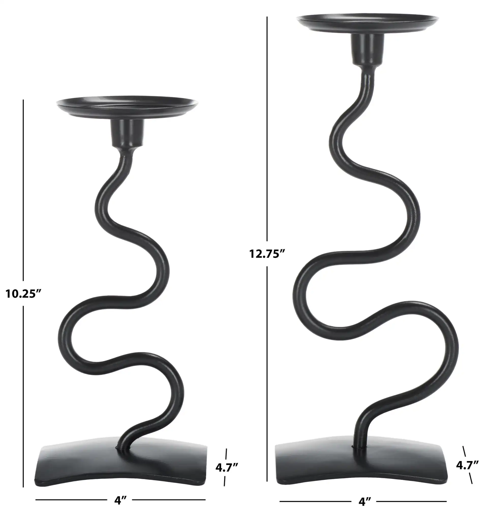 Nisi Candlestick (Set Of 2) in Black, detail view