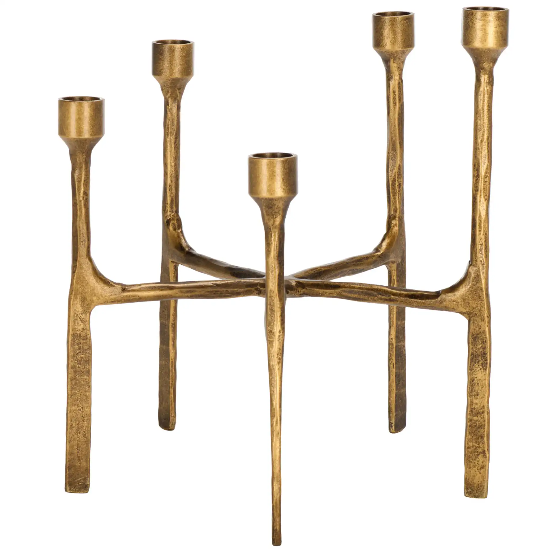 Quyn Candle Centerpiece in Brass, detail view