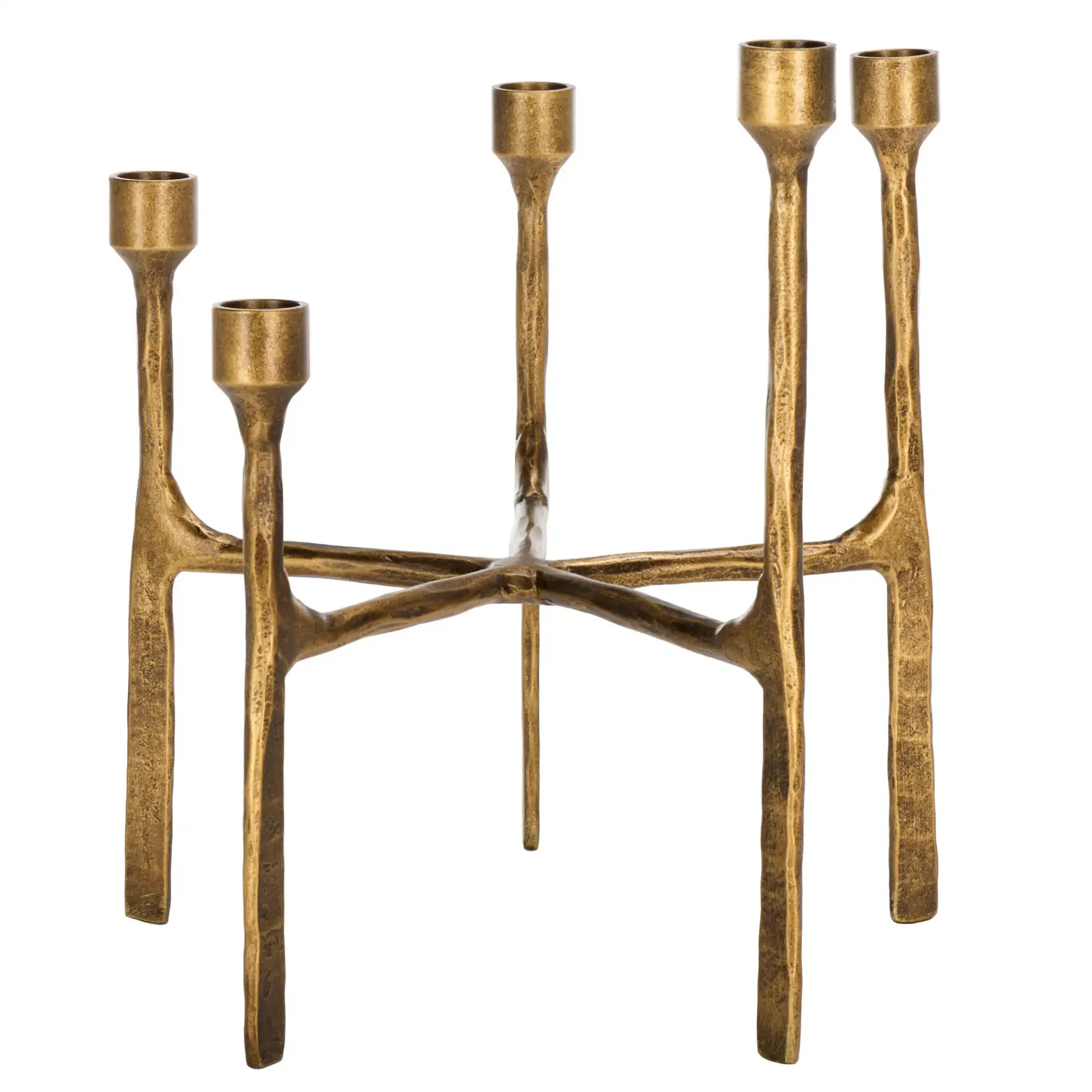 Quyn Candle Centerpiece in Brass, detail view