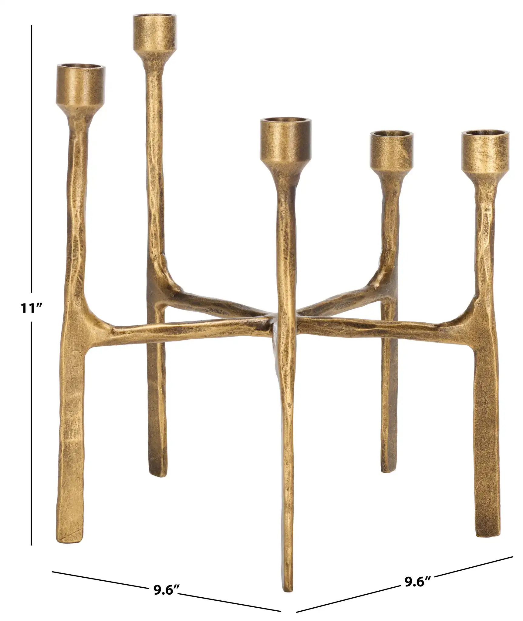 Quyn Candle Centerpiece in Brass, detail view