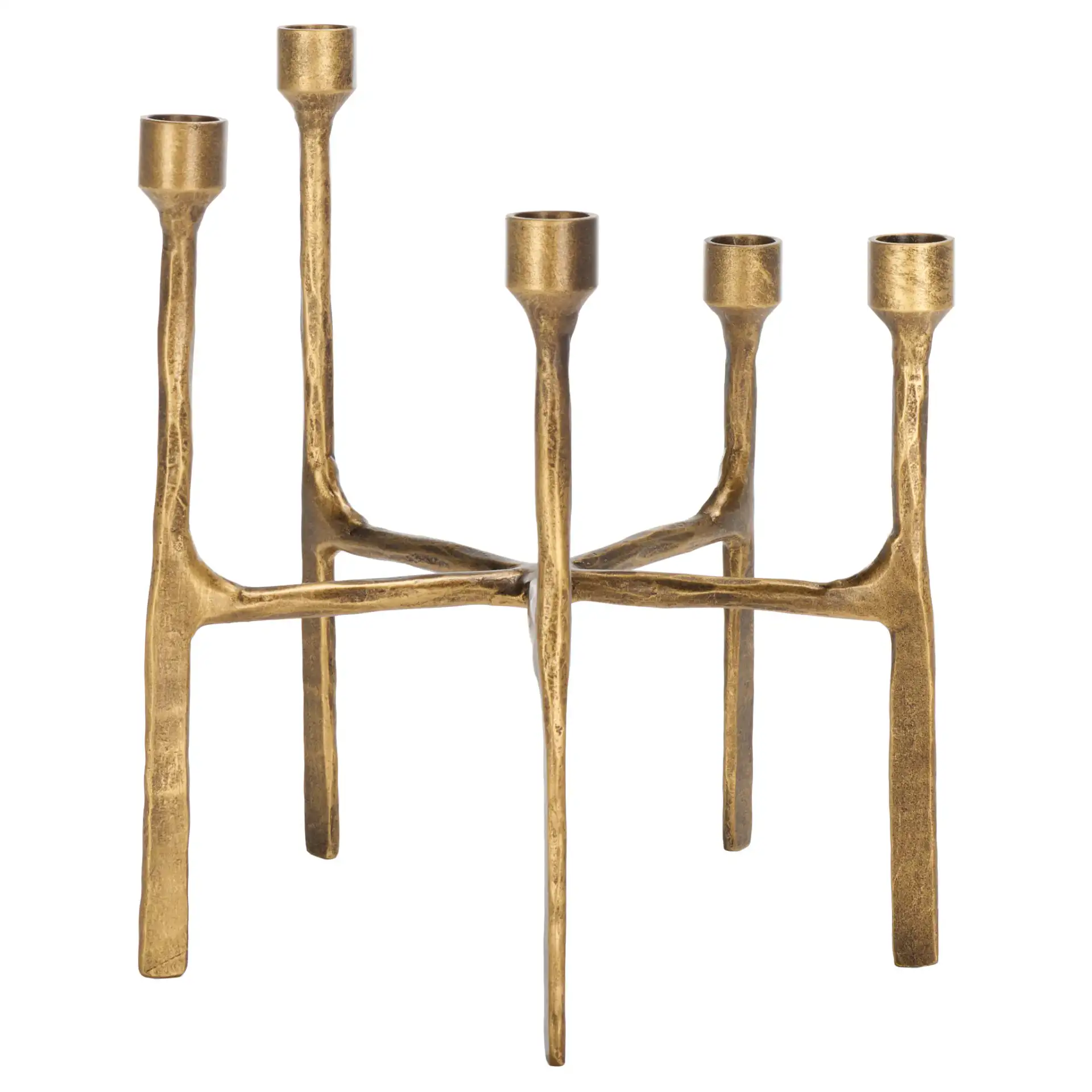 Quyn Candle Centerpiece in Brass, detail view