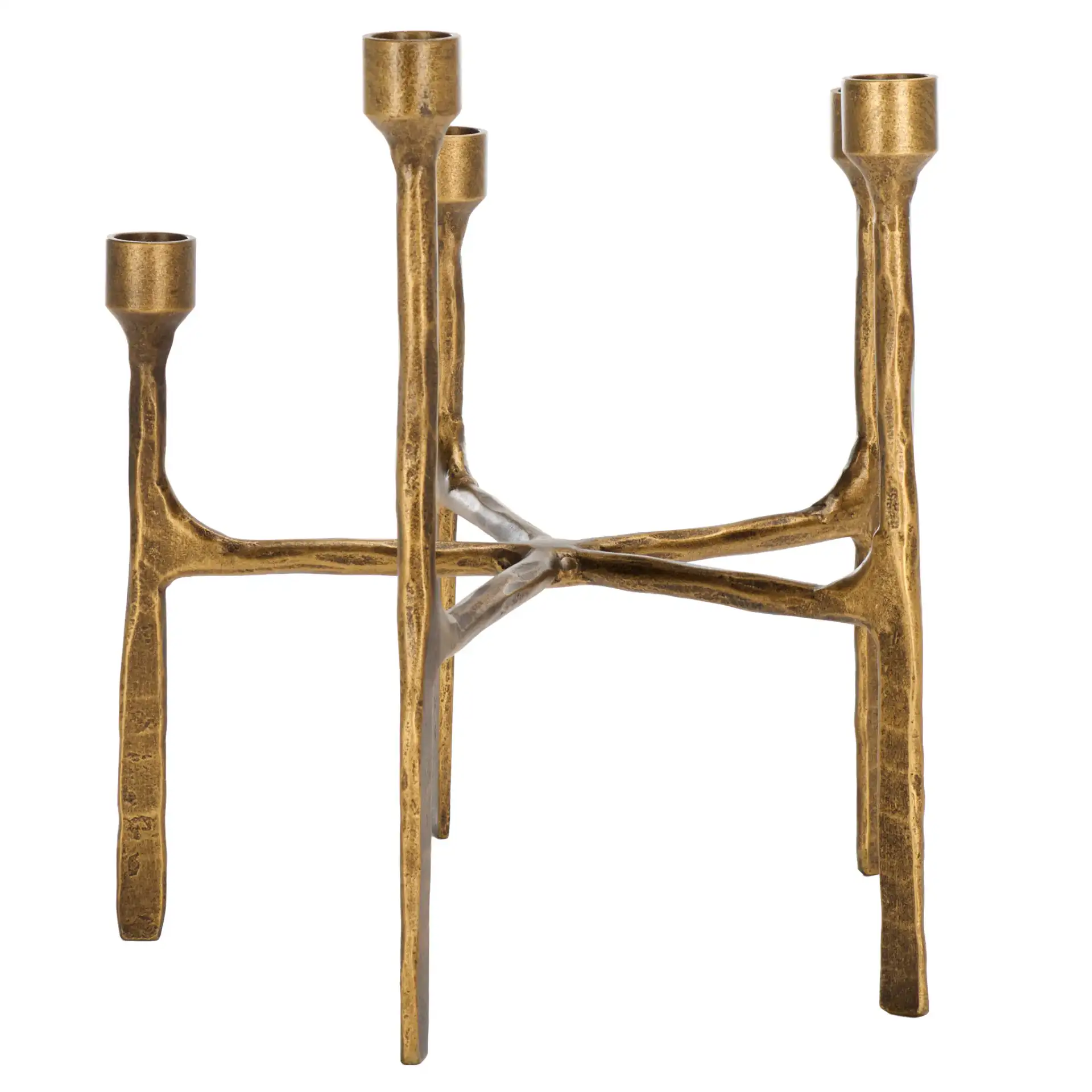 Quyn Candle Centerpiece in Brass, detail view