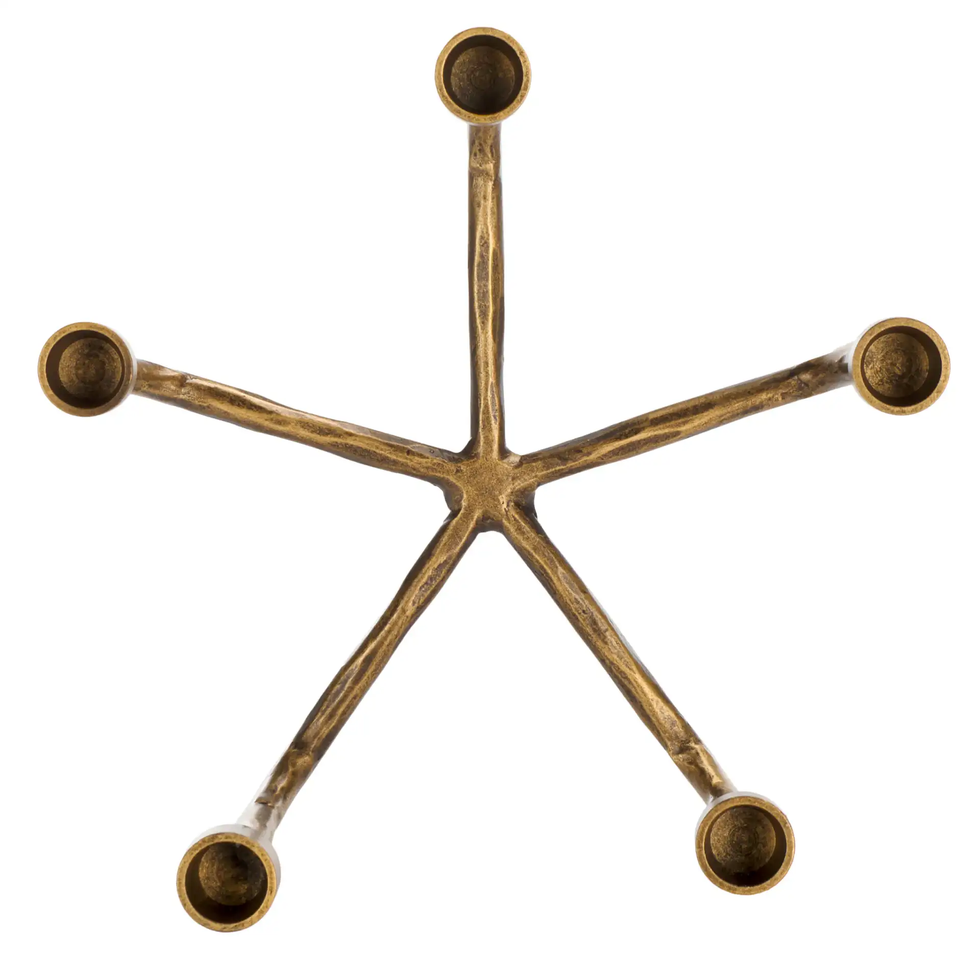 Quyn Candle Centerpiece in Brass, detail view