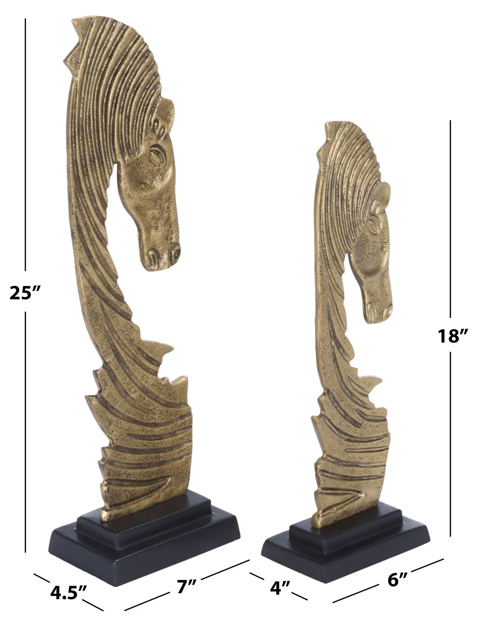 Equo Gold Sculpt ( Set Of 2 ) in Gold / Black, detail view