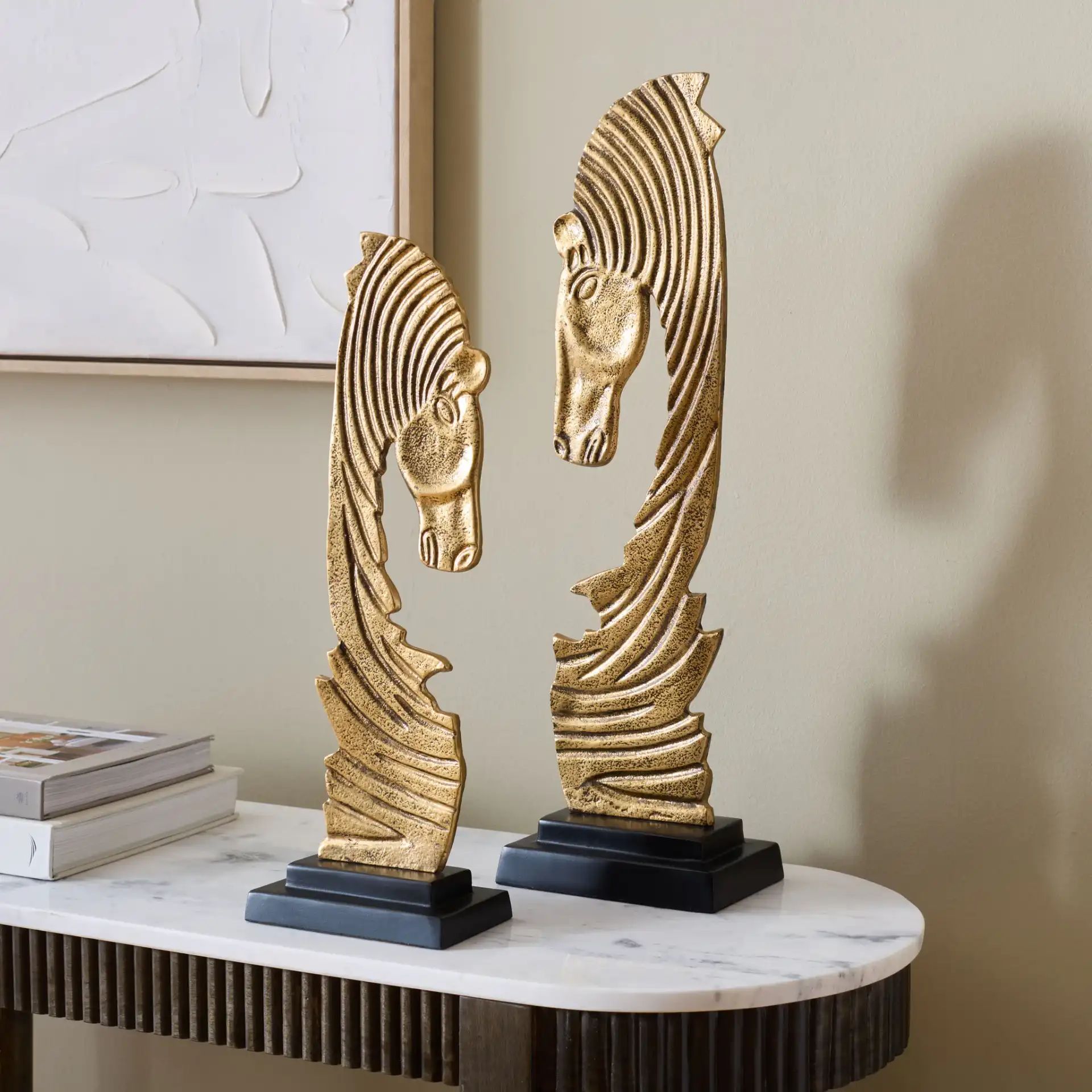 Equo Gold Sculpt ( Set Of 2 ) in Gold / Black in a styled room