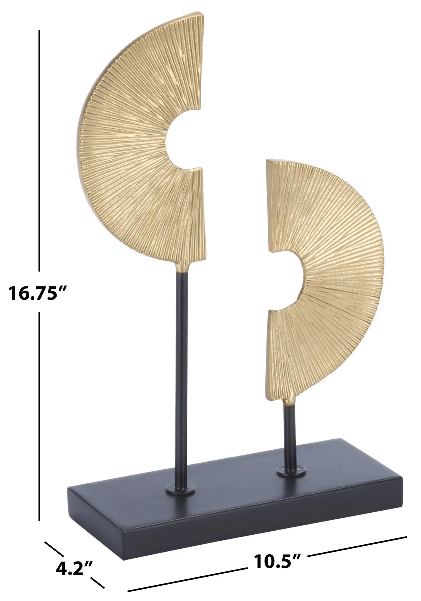 Echo 15" Gold Arc Figure in Gold / Black, detail view