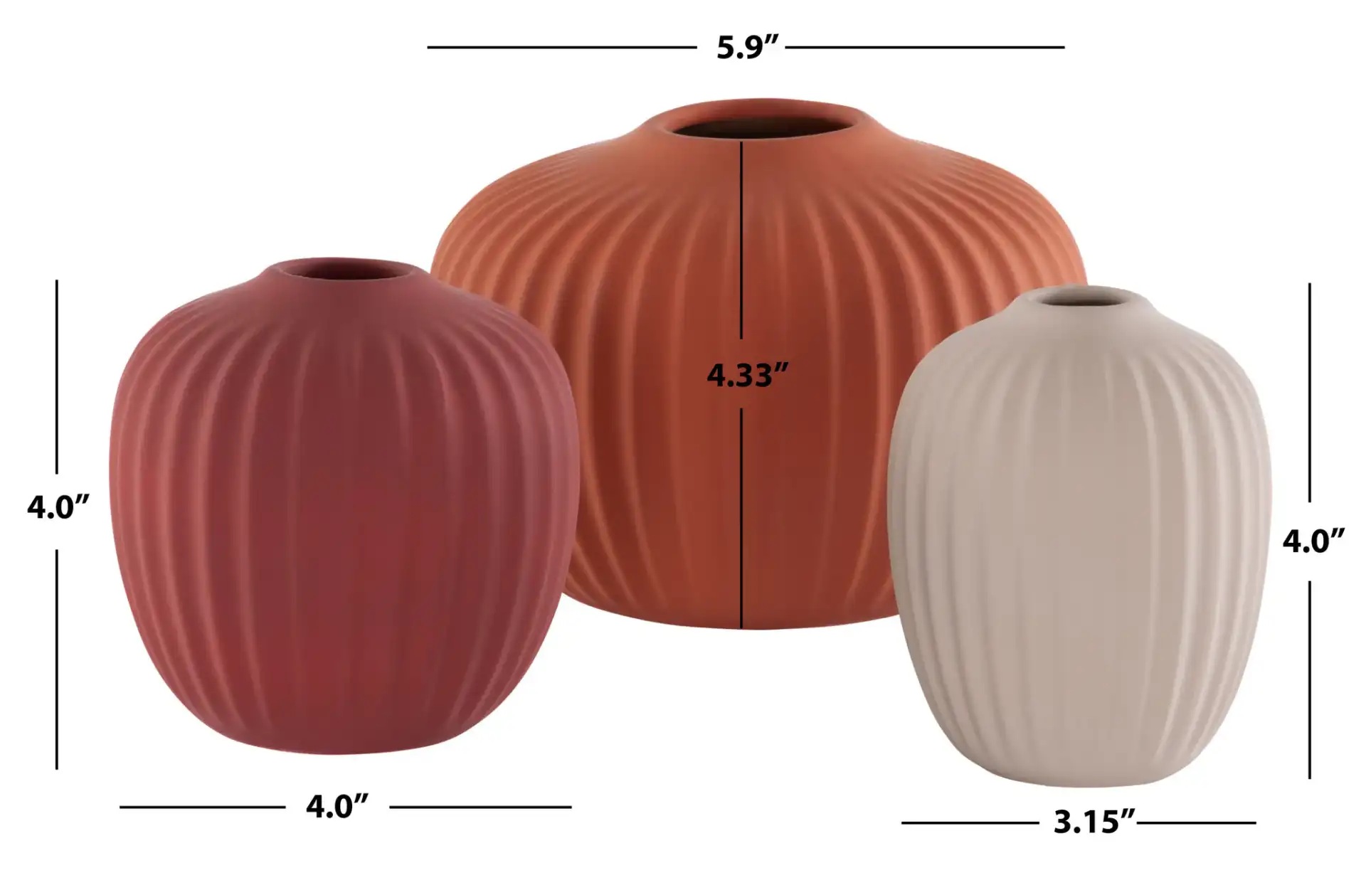 Jacie Ceramic Vase (Set Of 3) in Multi / Blue, detail view