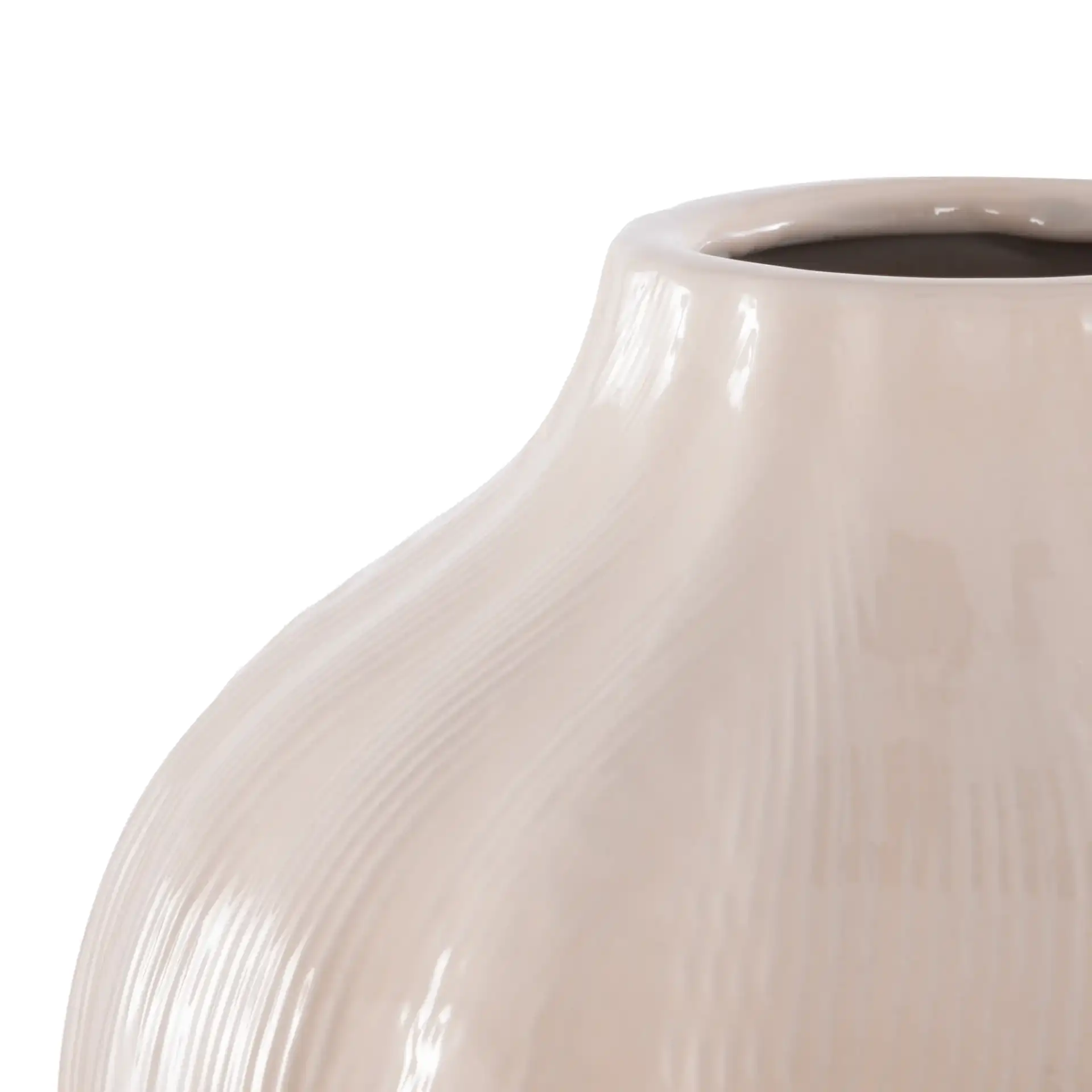 Joss Ceramic Vase (Set Of 3) in Ivory in a styled room