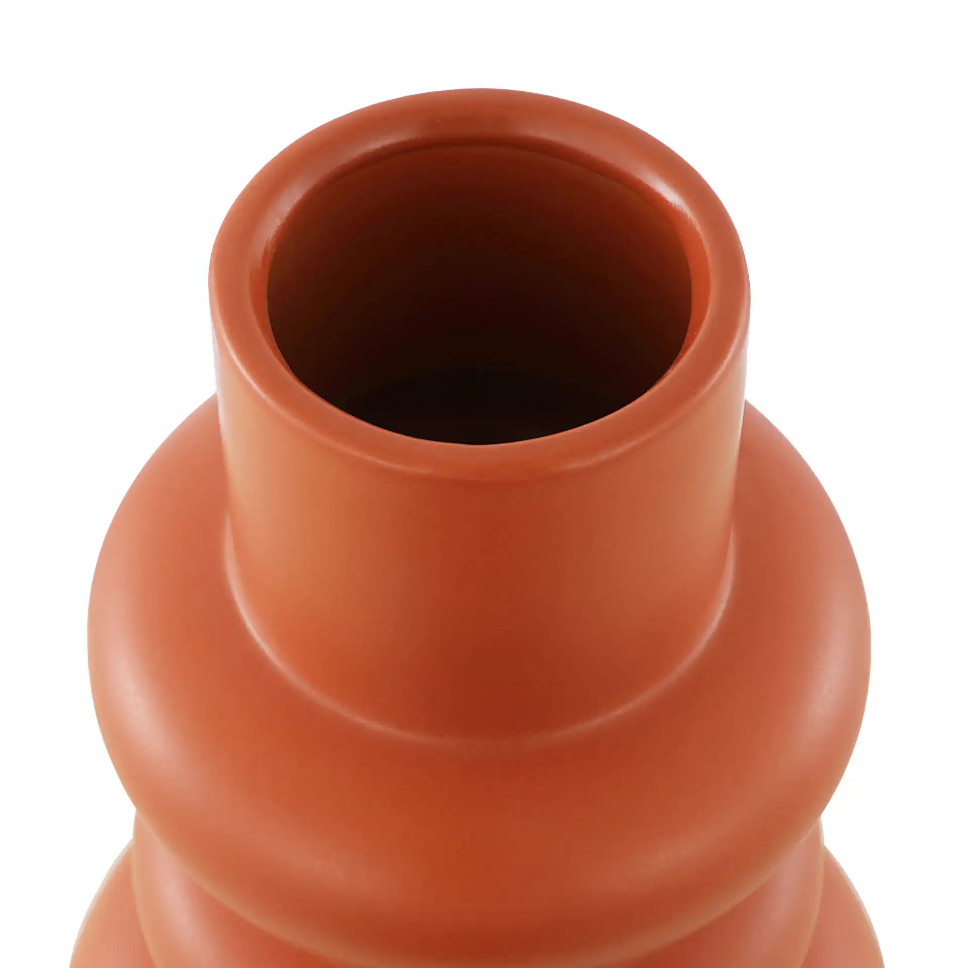 Theissa Ceramic Vase (Set Of 2) in Orange / Pale Yellow in a styled room